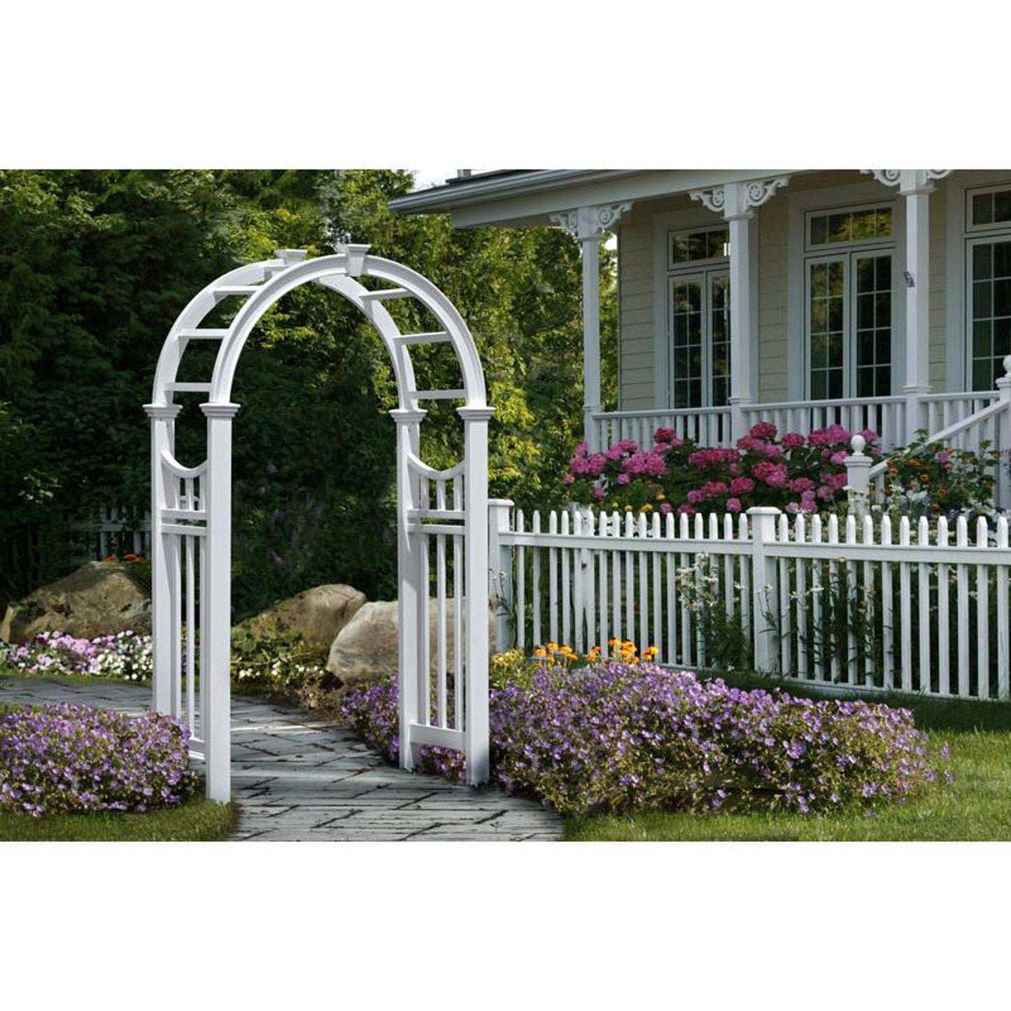  Vita Vienna 86.5 In. H White Vinyl Garden Arbor