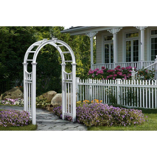  Vita Vienna 86.5 In. H White Vinyl Garden Arbor
