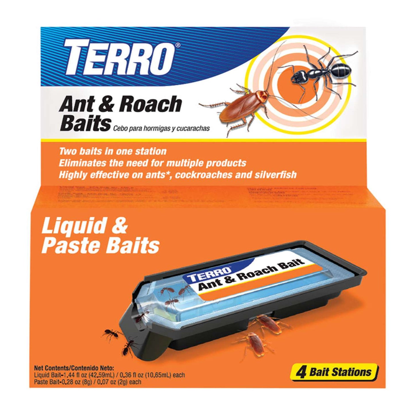  TERRO Ant And Roach Bait Station 4 Pk