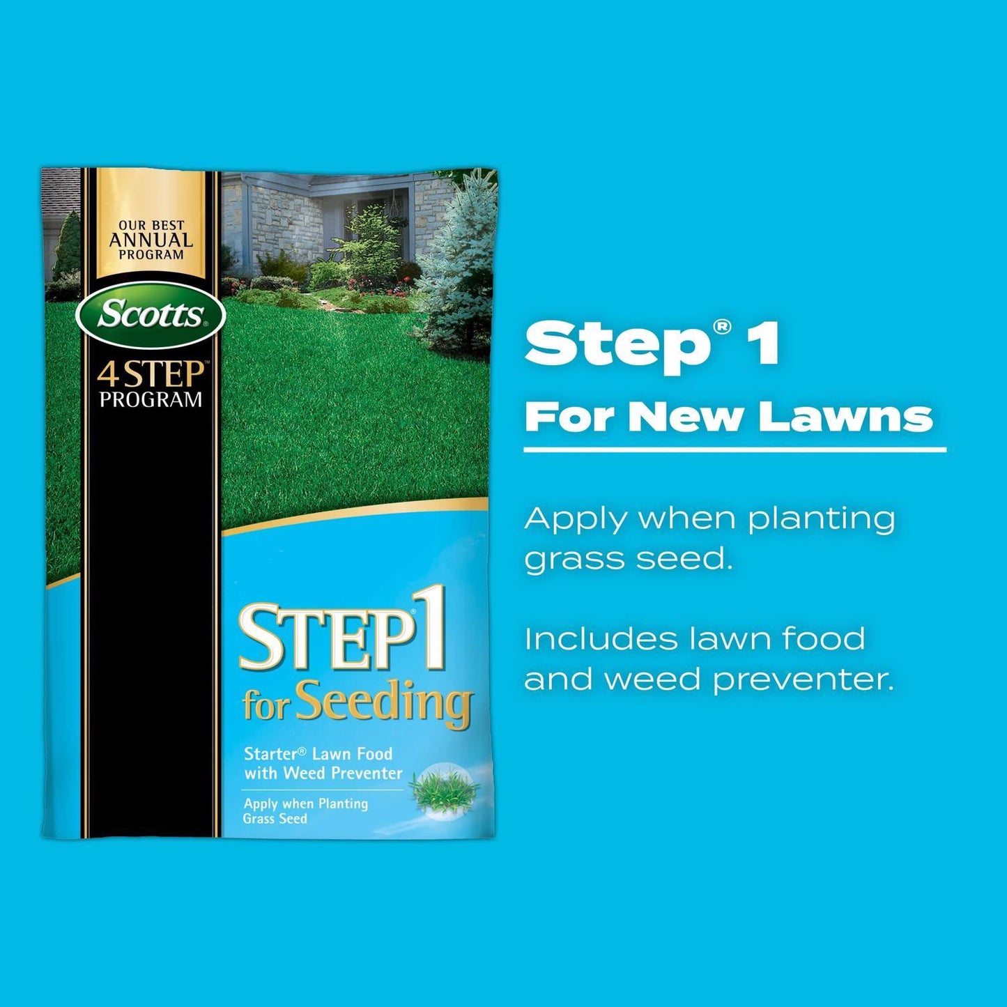  Scotts 4 Step Annual Program Lawn Food For All Grasses 15000 Sq Ft (For Seeding)