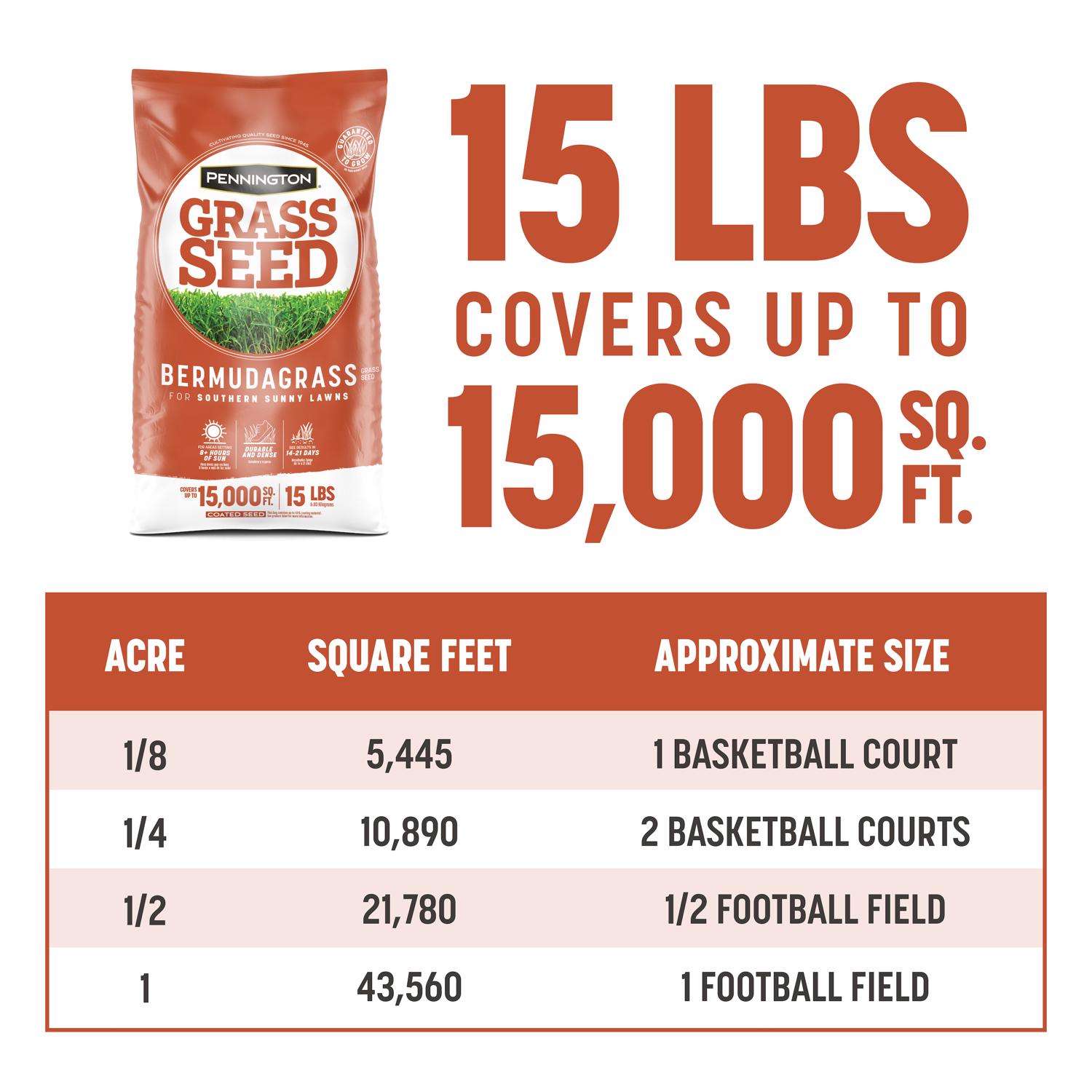  Pennington Bermuda Grass Full Sun Grass Seed 15 Lb