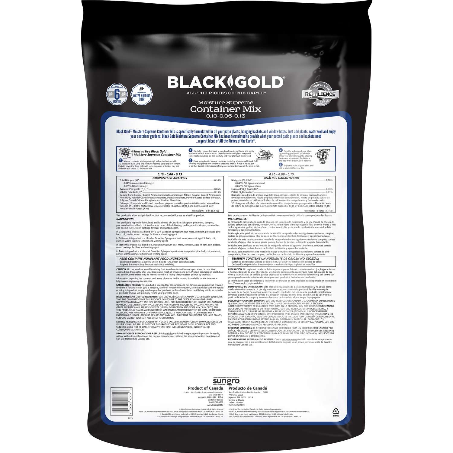  Black Gold Flower And Plant Potting Mix 1.5 Cu Ft