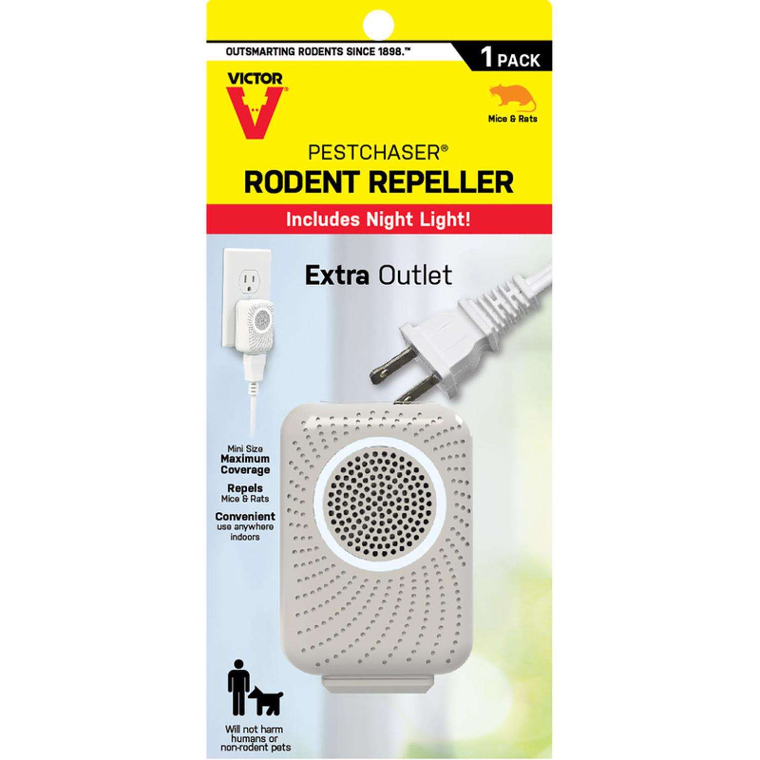  Victor PestChaser Plug-In Electronic Pest Repeller For Rodents 1 Pk