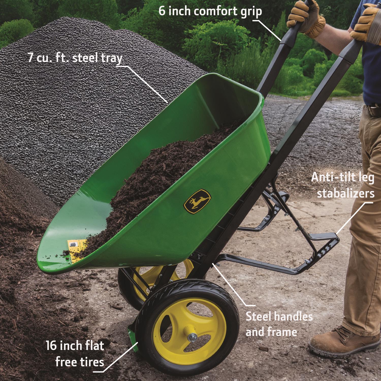  John Deere Steel Wheelbarrow 7 Cu Ft
