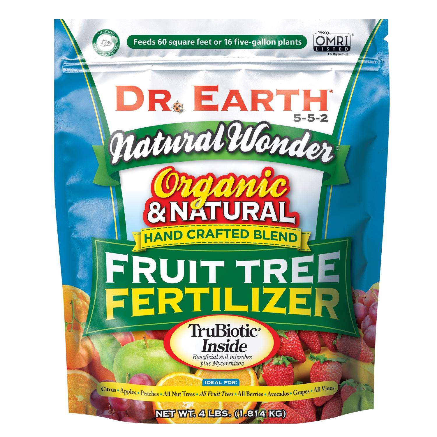 Dr. Earth Natural Wonder Organic Granules Apple, Citrus, Peaches Plant Food 4 Lb