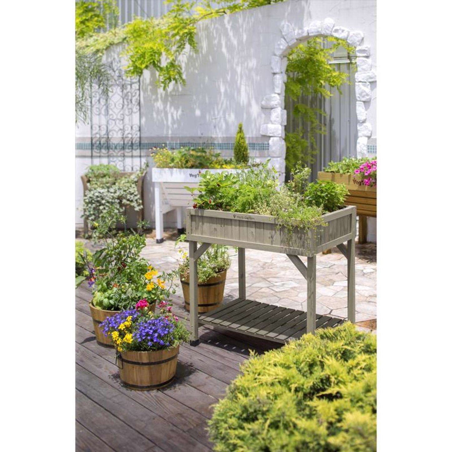  VegTrug 32 In. H X 31 In. W X 23 In. D Wood Herb Garden Planter Gray