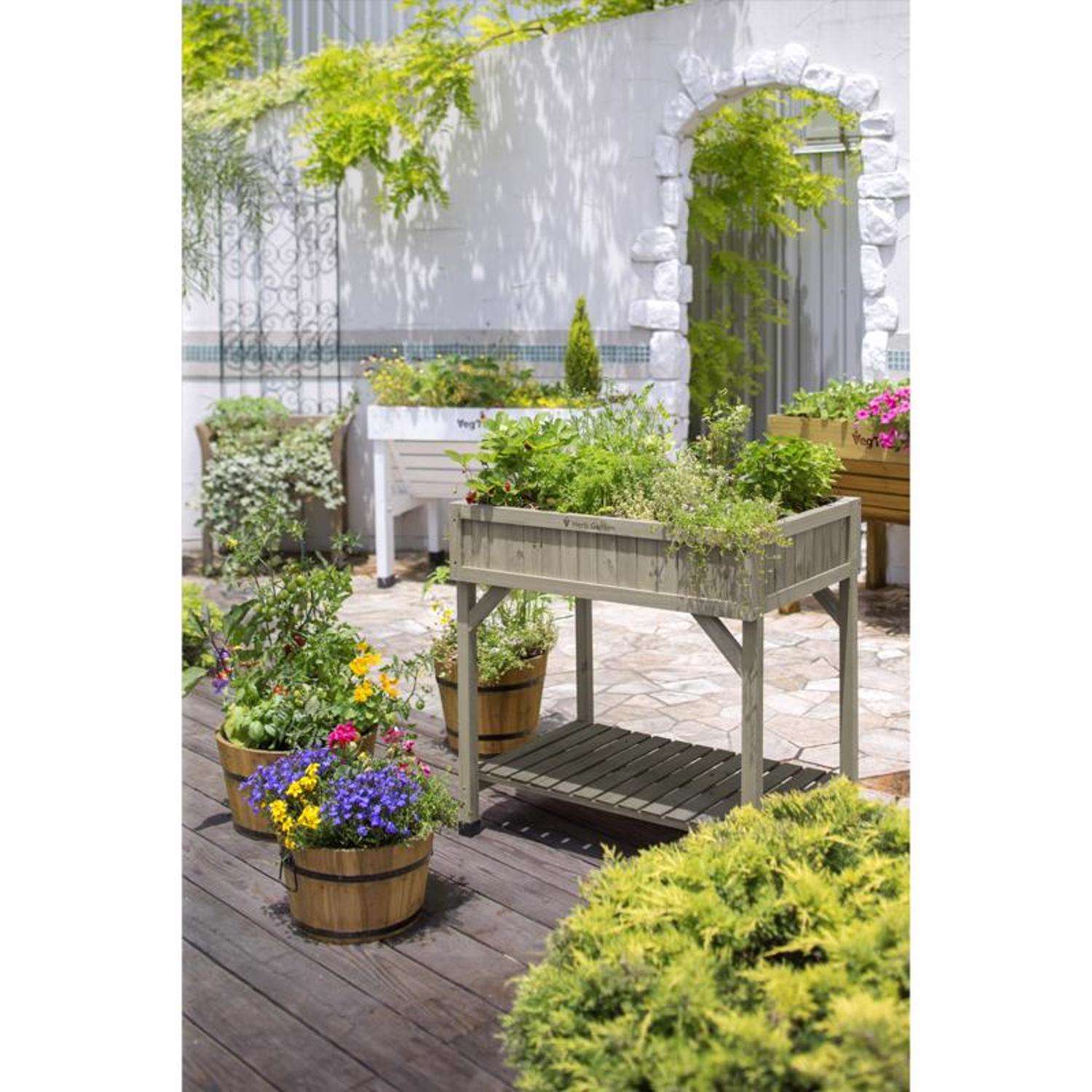  VegTrug 32 In. H X 31 In. W X 23 In. D Wood Herb Garden Planter Gray