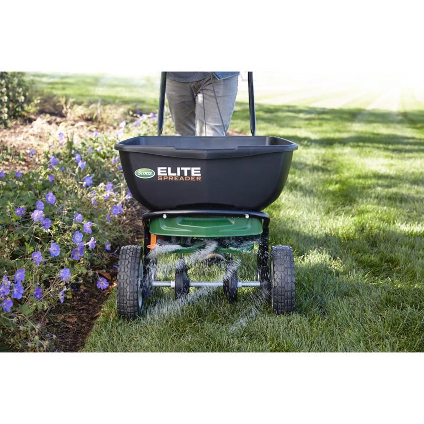  Scotts Elite 72 In. W Broadcast Push Spreader For Fertilizer/Ice Melt/Seed 30 Lb