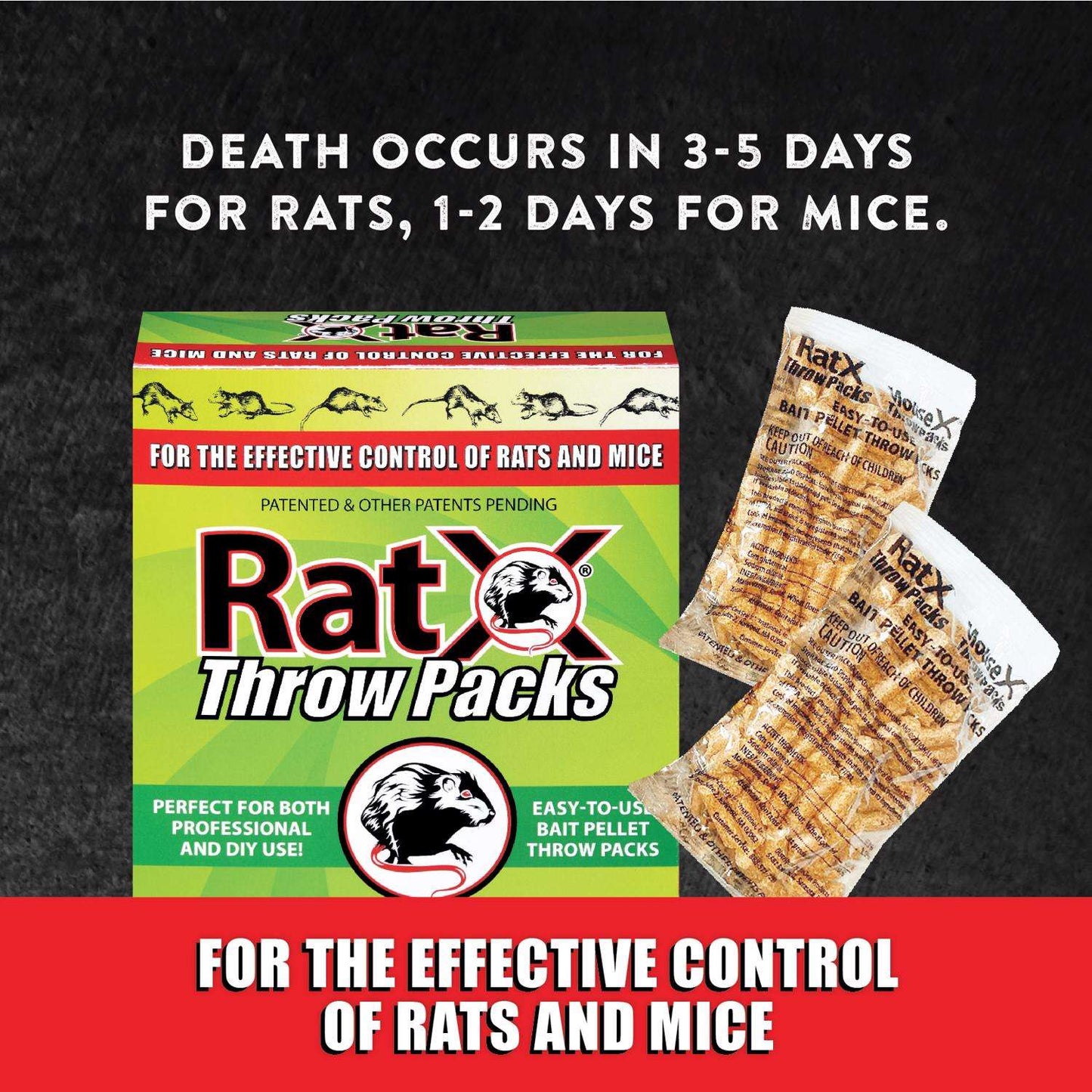  RatX Non-Toxic Bait Pellet Throw Pack For Mice And Rats 6 Pk