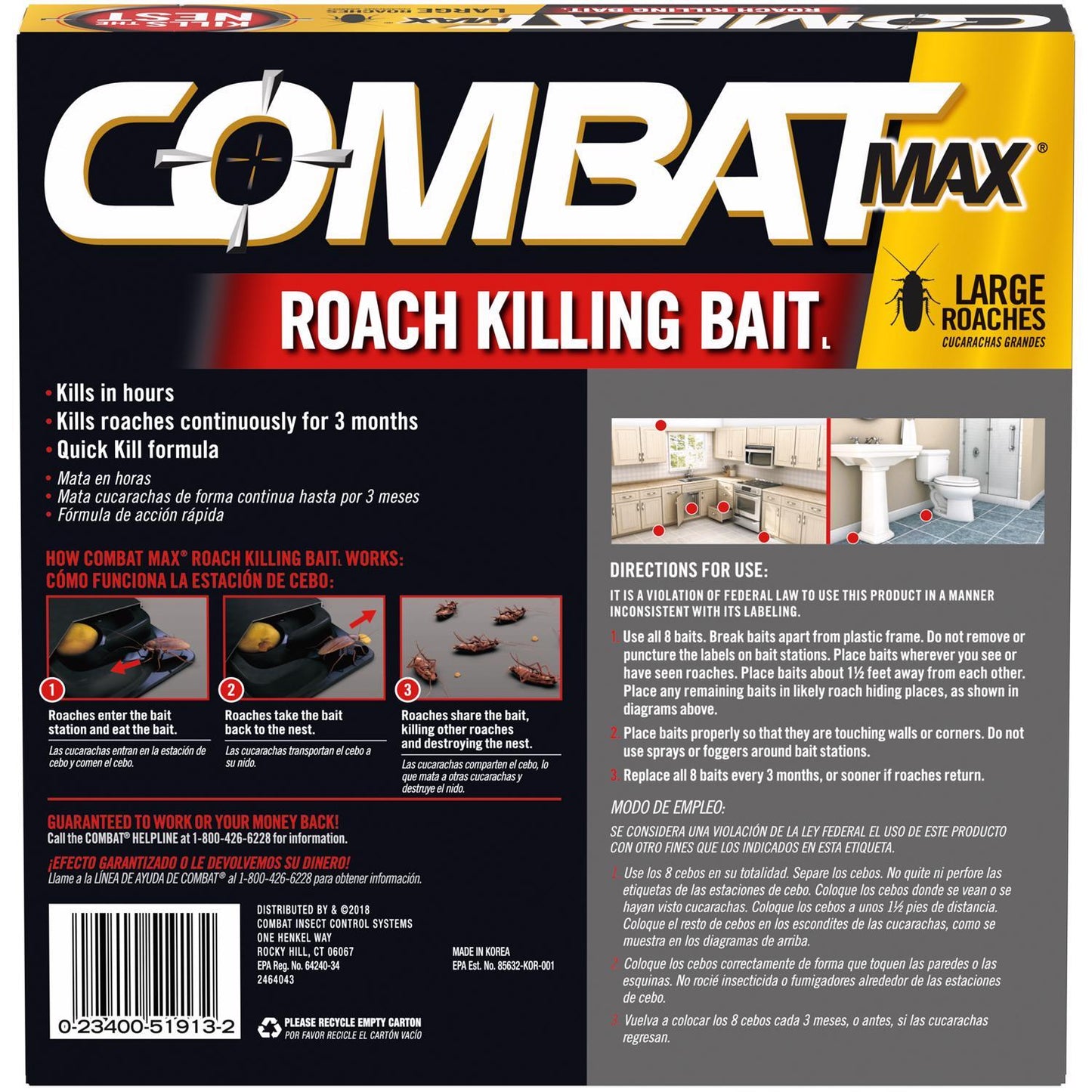  Combat Max Roach Bait Station 8 Pk