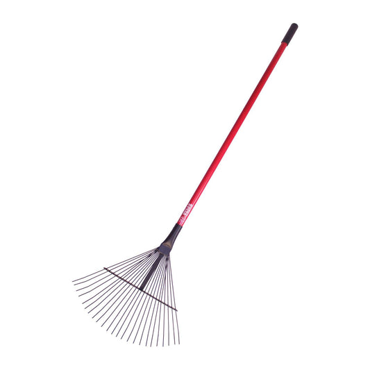  Bully Tools 68 In. 24 Tine Steel Leaf Rake Fiberglass Handle