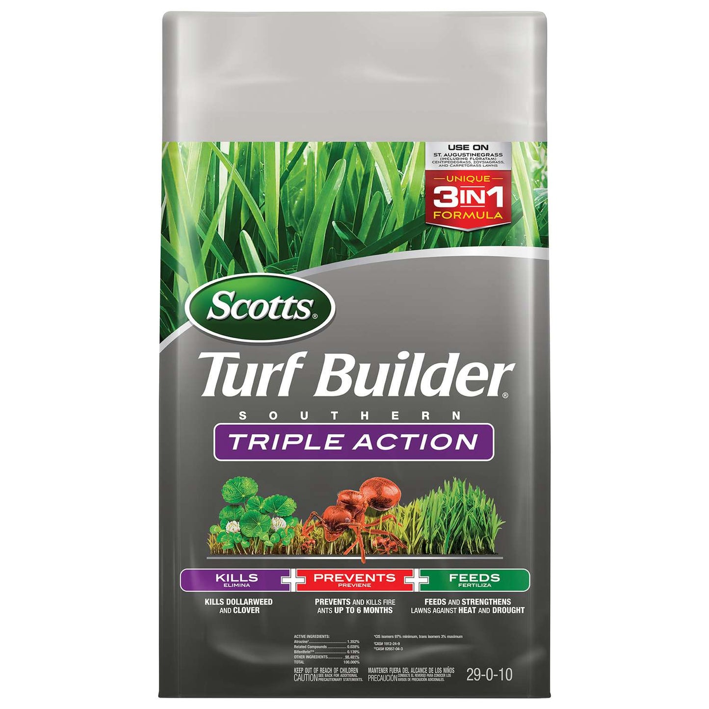  Scotts Turf Builder Southern Triple Action Weed & Feed Lawn Fertilizer For All Grasses 8000 Sq Ft