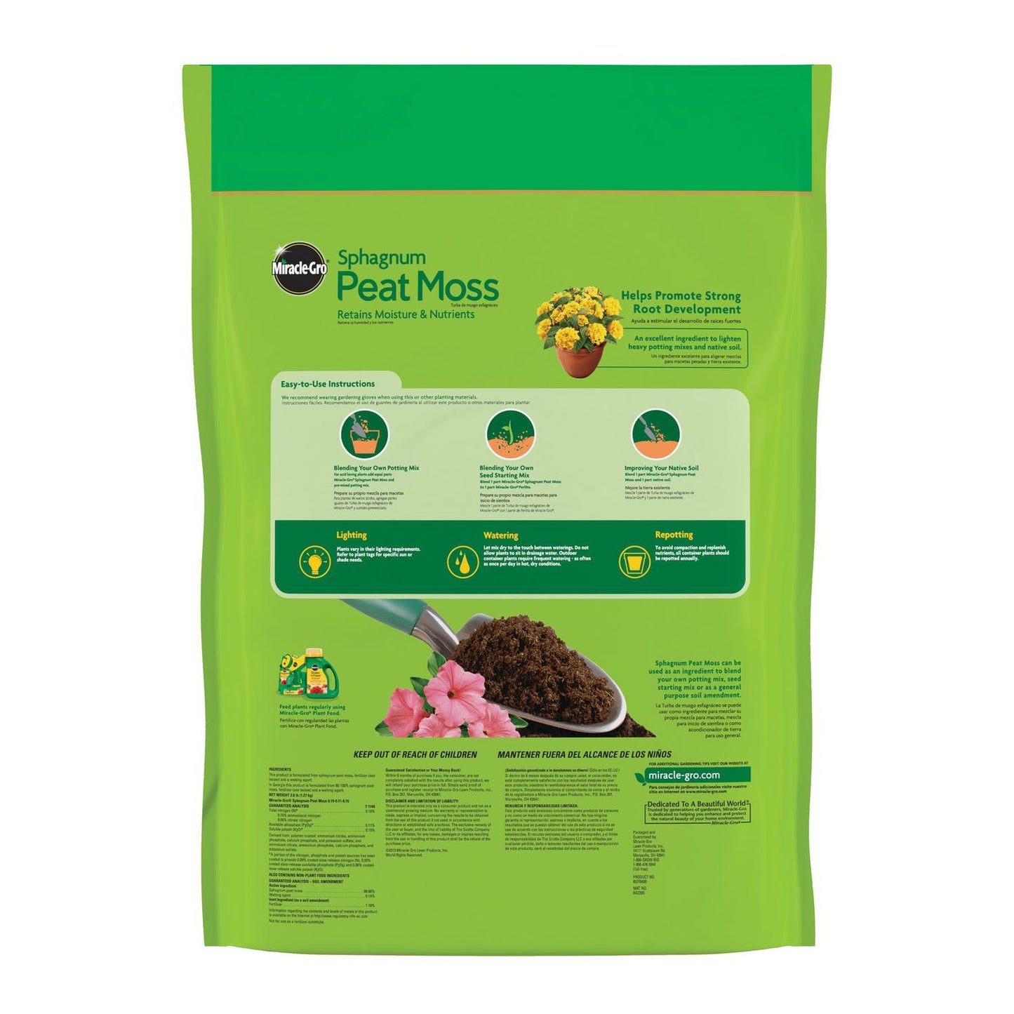  Miracle-Gro Sphagnum Peat Moss 8 Qt