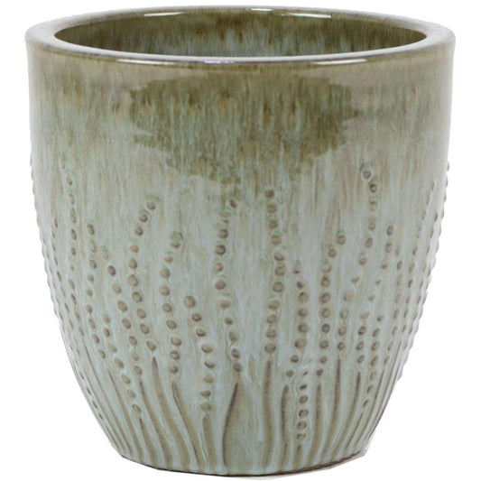  Deroma Krishna 11 In. H X 11.4 In. W X 11.4 In. D Ceramic Planter Gray