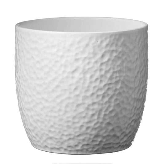 SK Pottery 5.9 In. H X 6.3 In. D Clay Boston Ceramic Pot White