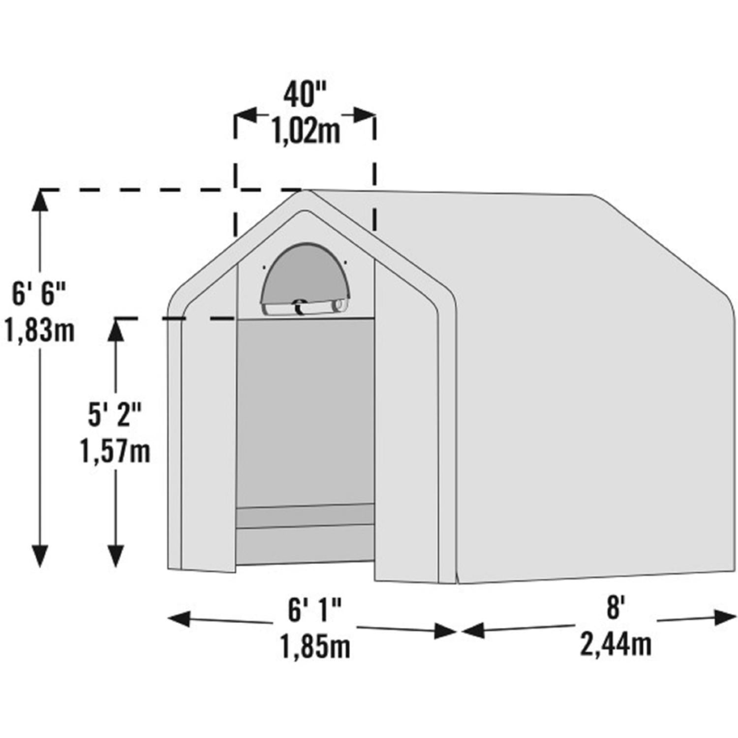  ShelterLogic GrowIt Translucent 96 In. W X 72 In. D X 78 In. H Peak Style Greenhouse