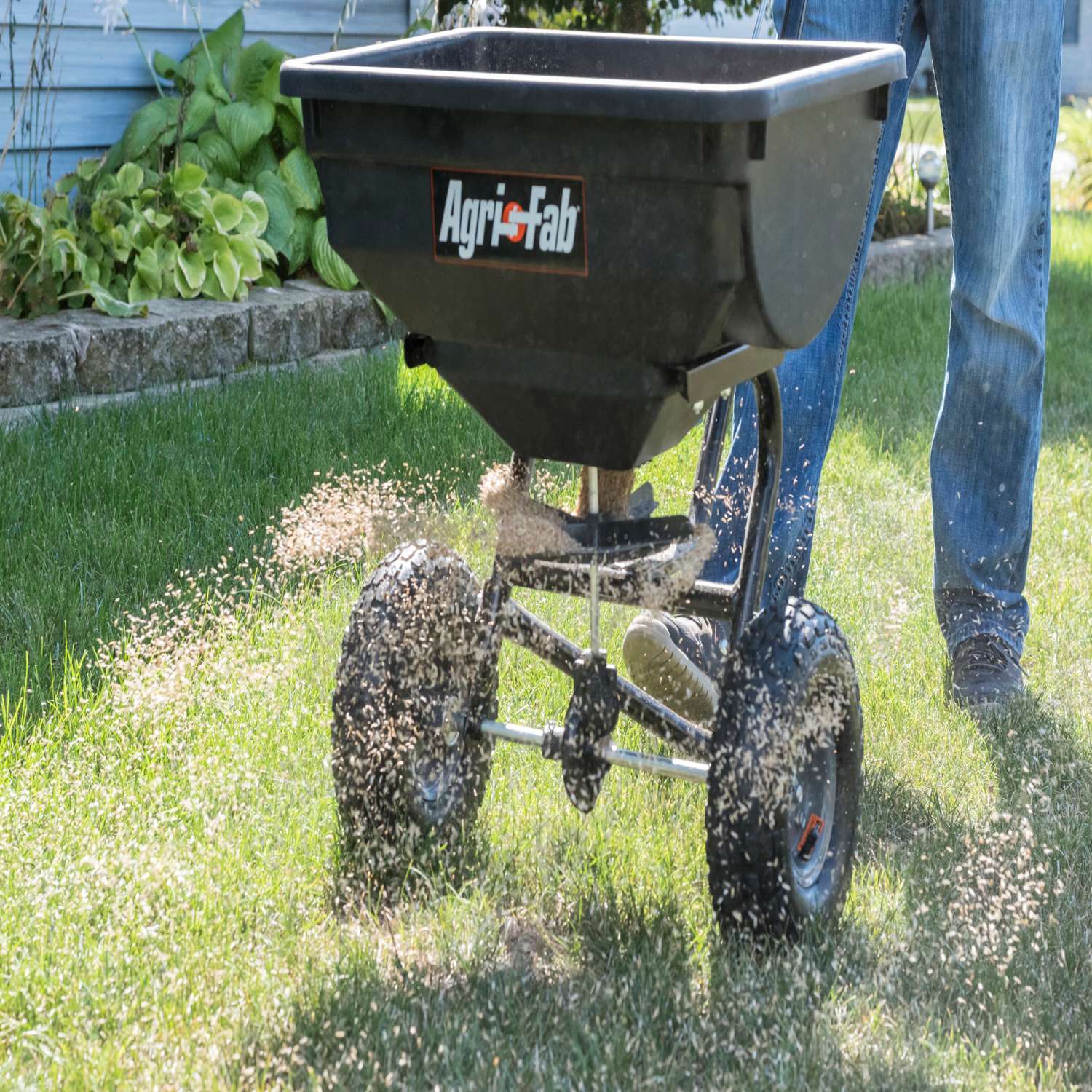  Agri-Fab 120 In. W Push Spreader For Fertilizer/Ice Melt/Seed 14000 Sq Ft