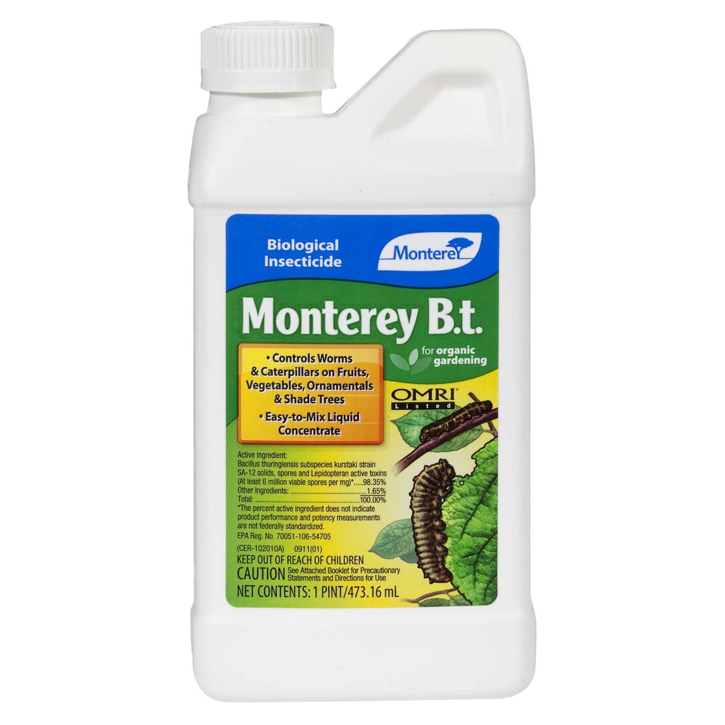  Monterey B.t. Organic Insect Killer Liquid Concentrate 1 Pt
