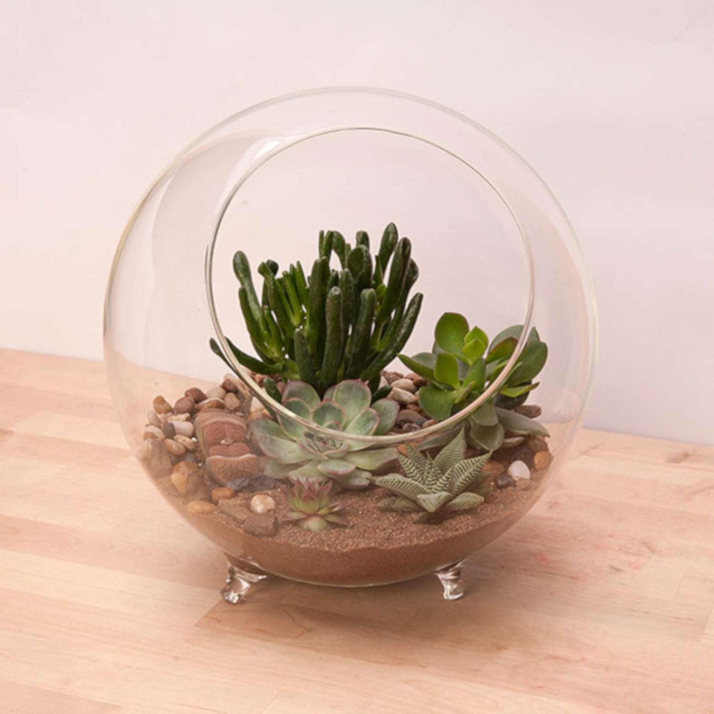  Panacea 9.5 In. H X 10.25 In. D Glass Sphere Terrarium With Feet Clear