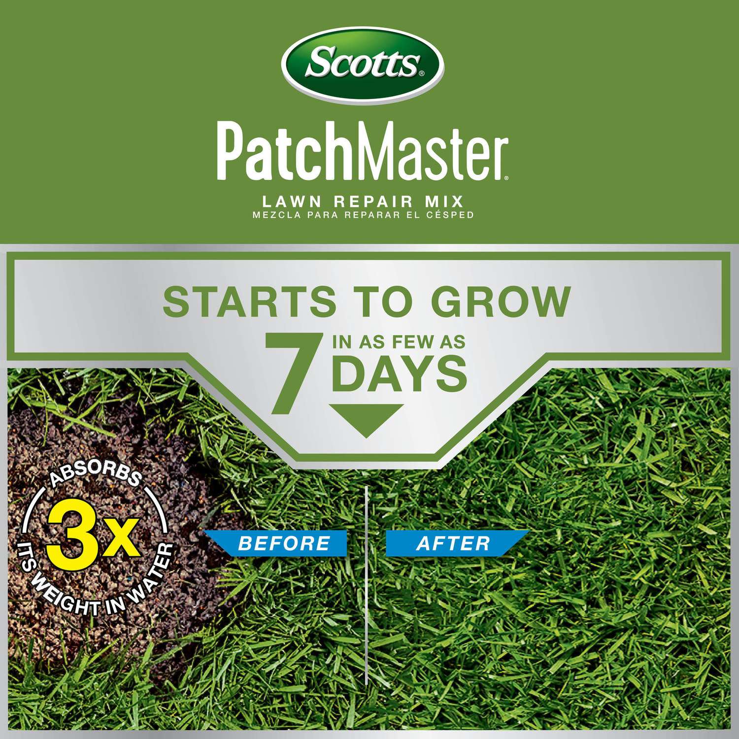  Scotts PatchMaster Tall Fescue Grass Sun Or Shade Seed/Fertilizer/Mulch Repair Kit 10 Lb