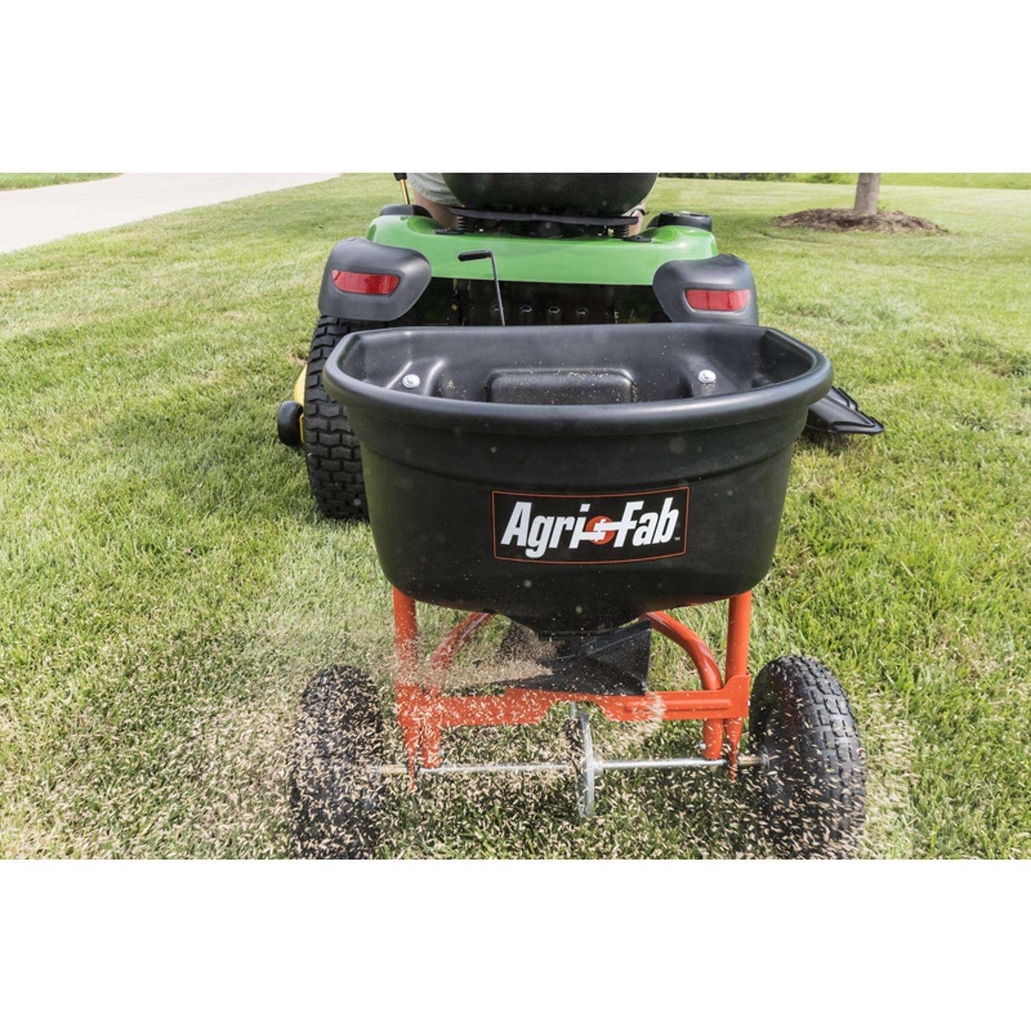  Agri-Fab 10 Ft. W Tow Behind Spreader For Fertilizer/Grass Seed/Ice Melt 110 Lb