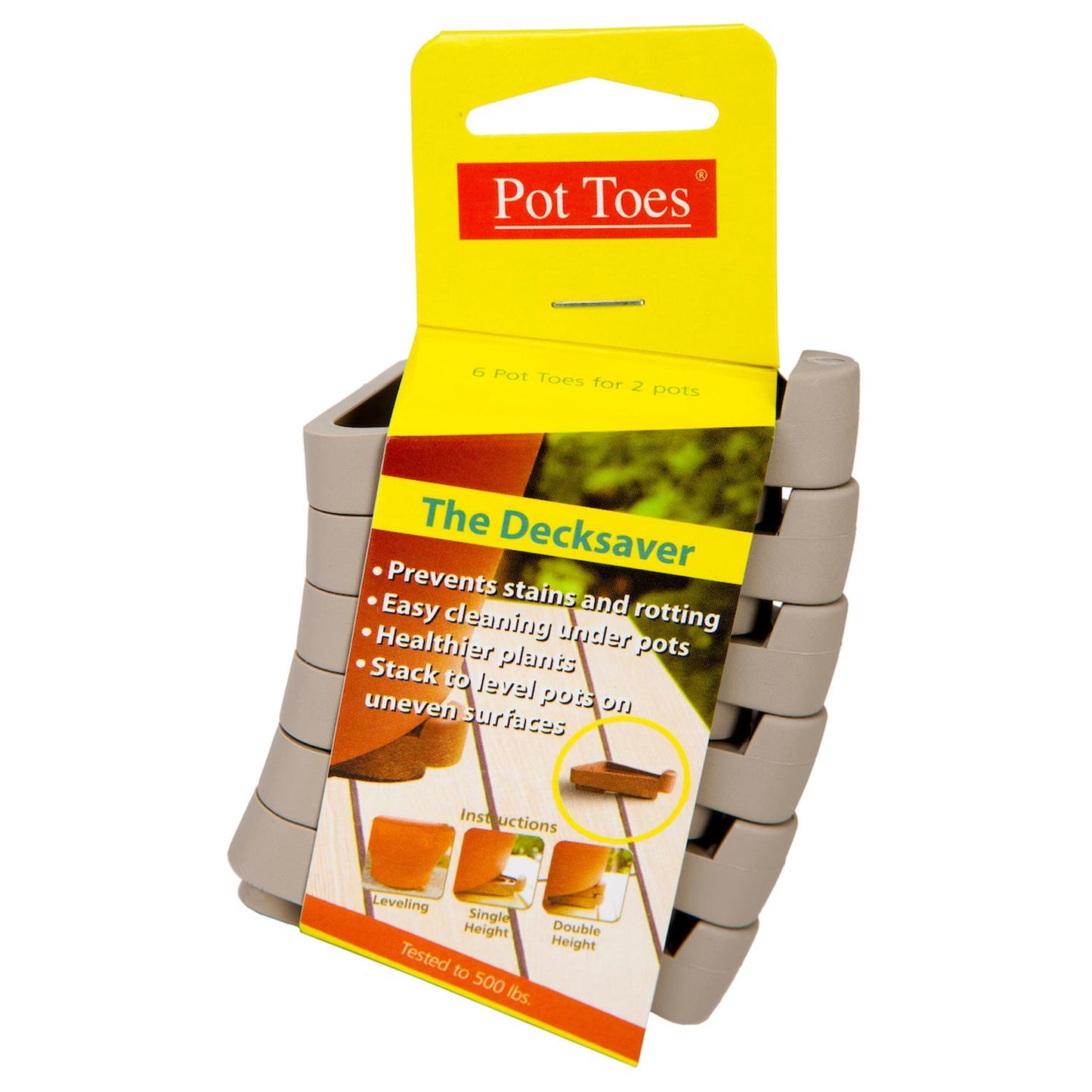  Pot Toes 0.5 In. H Gray Plastic Plant Stand
