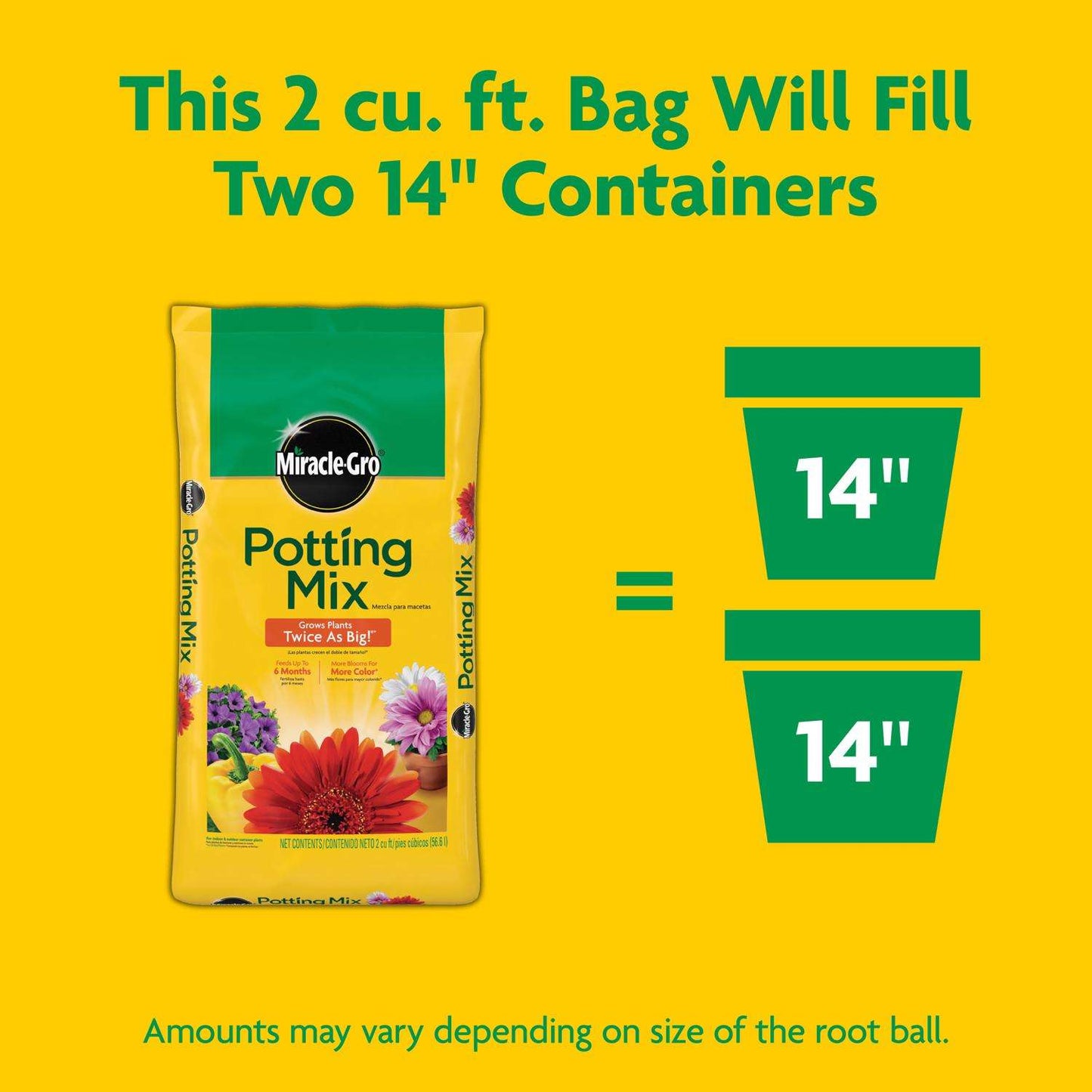  Miracle-Gro Flower And Plant Potting Mix 2 Cu Ft