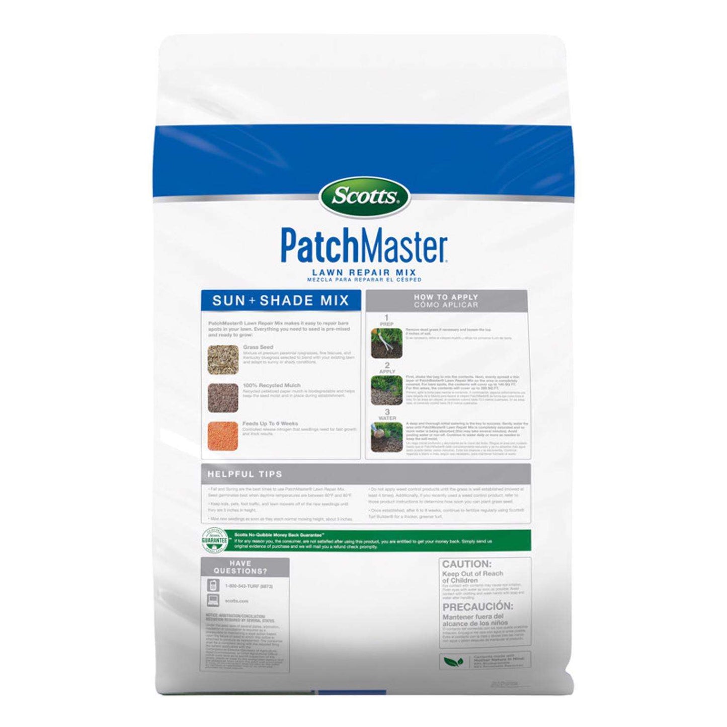  Scotts PatchMaster Mixed Sun Or Shade Grass Spot Repair Seed 10 Lb