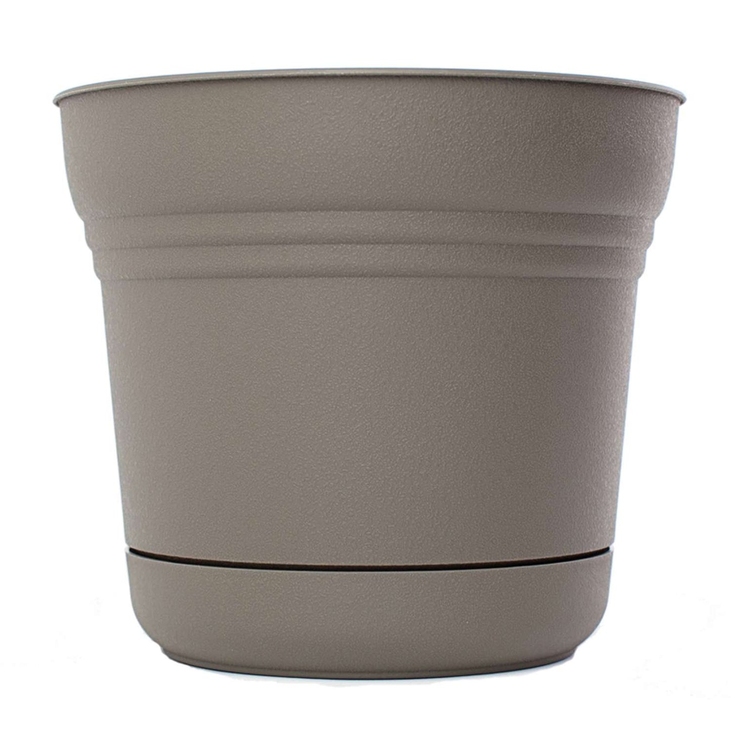  Bloem 12.75 In. H X 14 In. W Plastic Saturn Planter Charcoal
