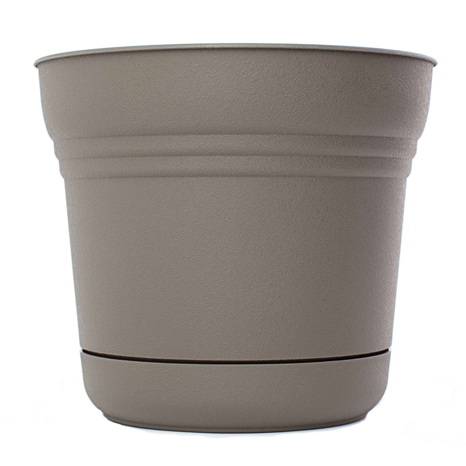  Bloem 12.75 In. H X 14 In. W Plastic Saturn Planter Charcoal