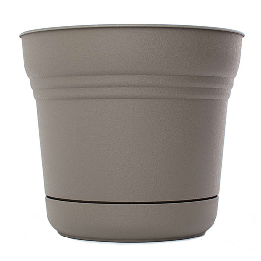  Bloem 12.75 In. H X 14 In. W Plastic Saturn Planter Charcoal