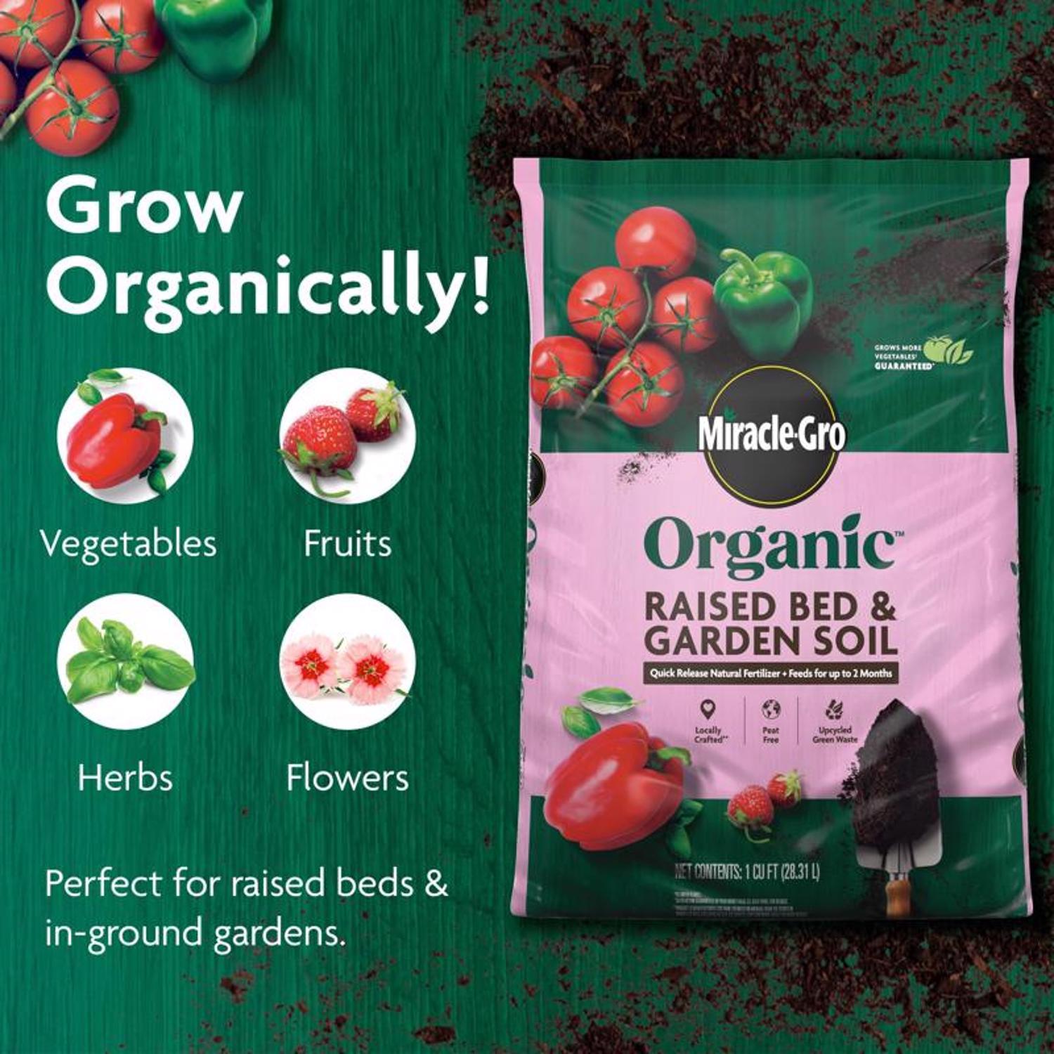  Miracle-Gro Organic Organic All Purpose Raised Bed Soil 1.5 Cu Ft