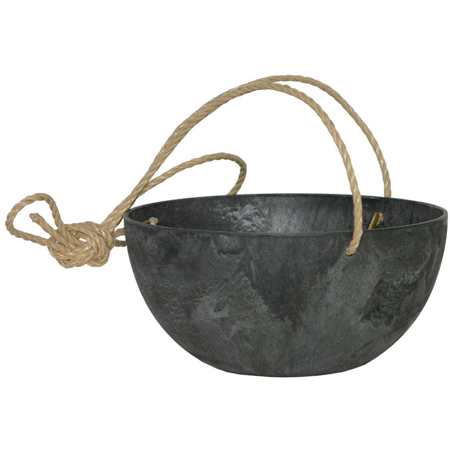  Novelty ArtStone 5.9 In. H X 12.2 In. W X 12.2 In. D X 12.2 In. D Resin Napa Hanging Planter Black