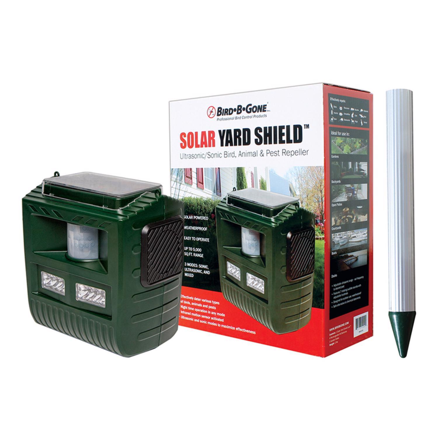  Bird-B-Gone Solar Yard Shield Animal Repellent Ultrasonic For Most Animal Types