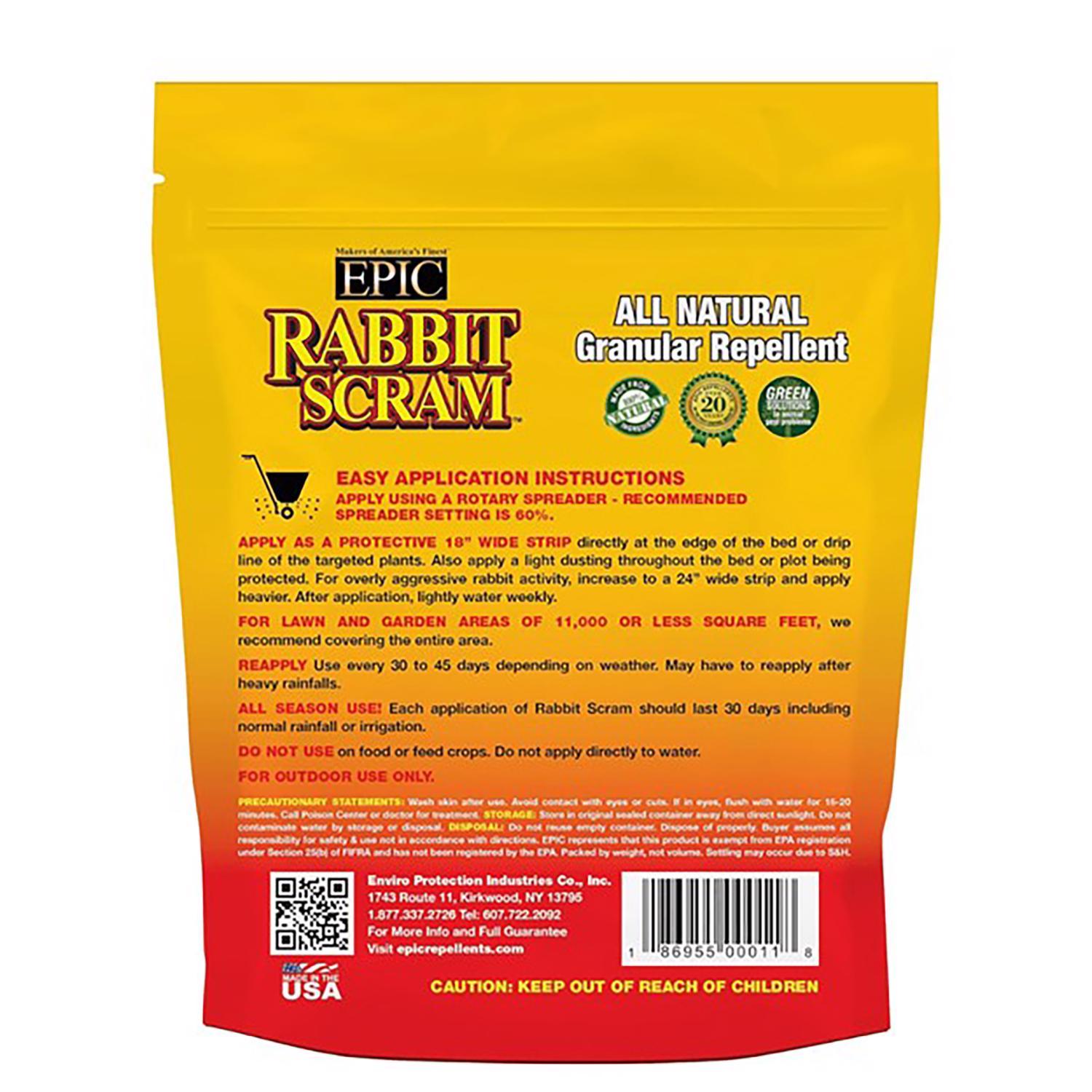  Epic Products Rabbit Scram Animal Repellent Granules For Rabbits 6 Lb