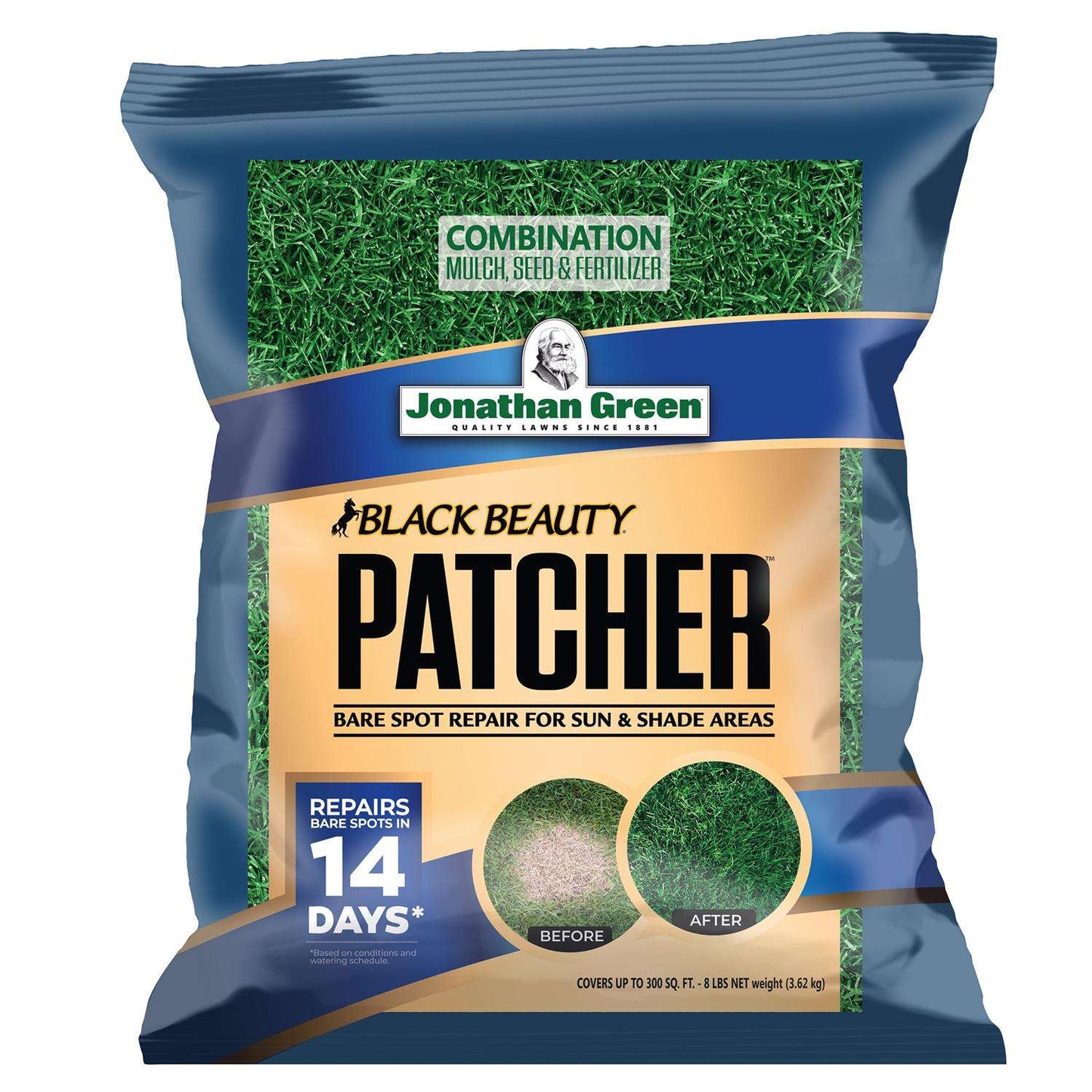  Jonathan Green Black Beauty Patcher Mixed Sun Or Shade Grass Spot Repair Mix 8 Lb
