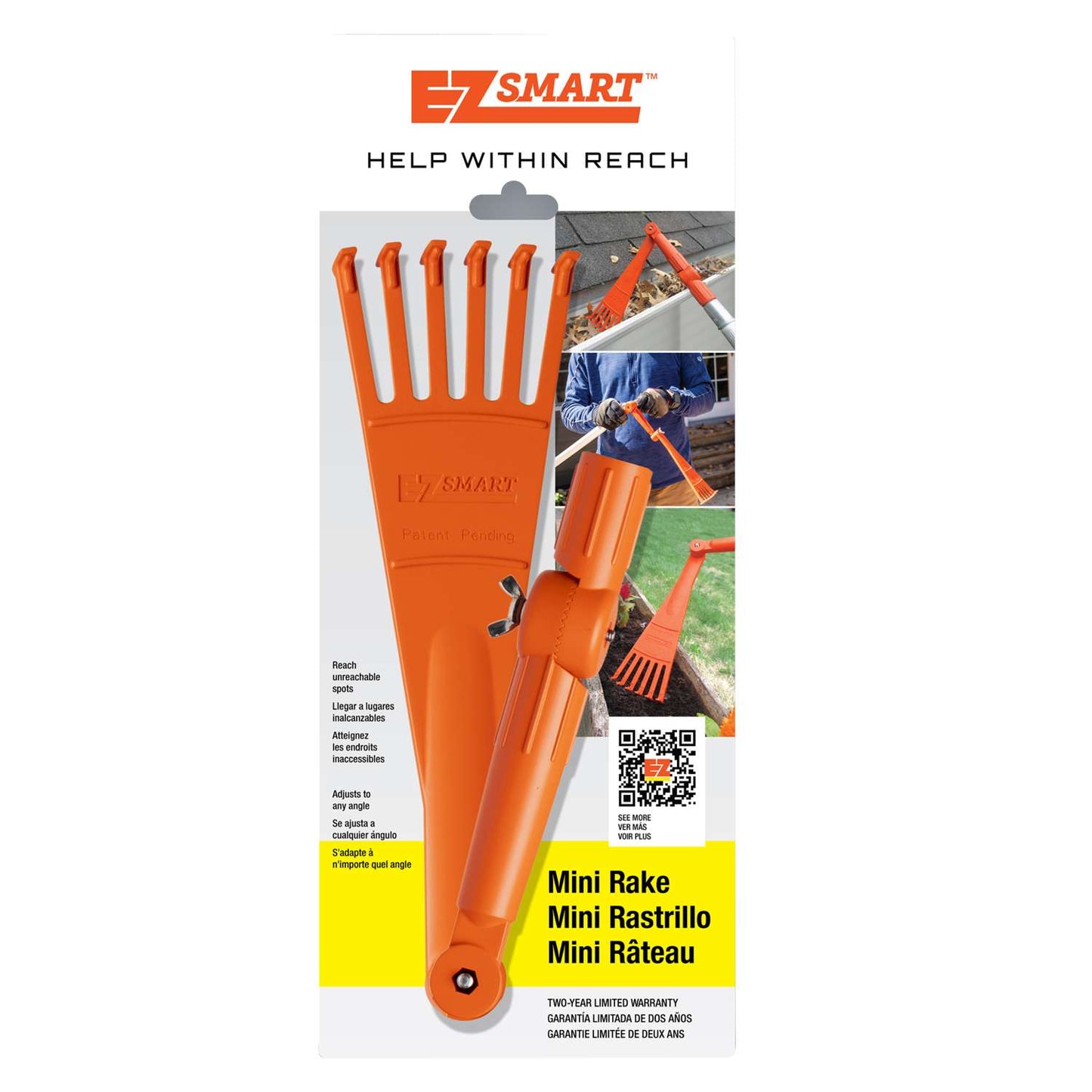  EZ Smart Tools 16.75 In. 6 Tine Poly Rake Poly Handle