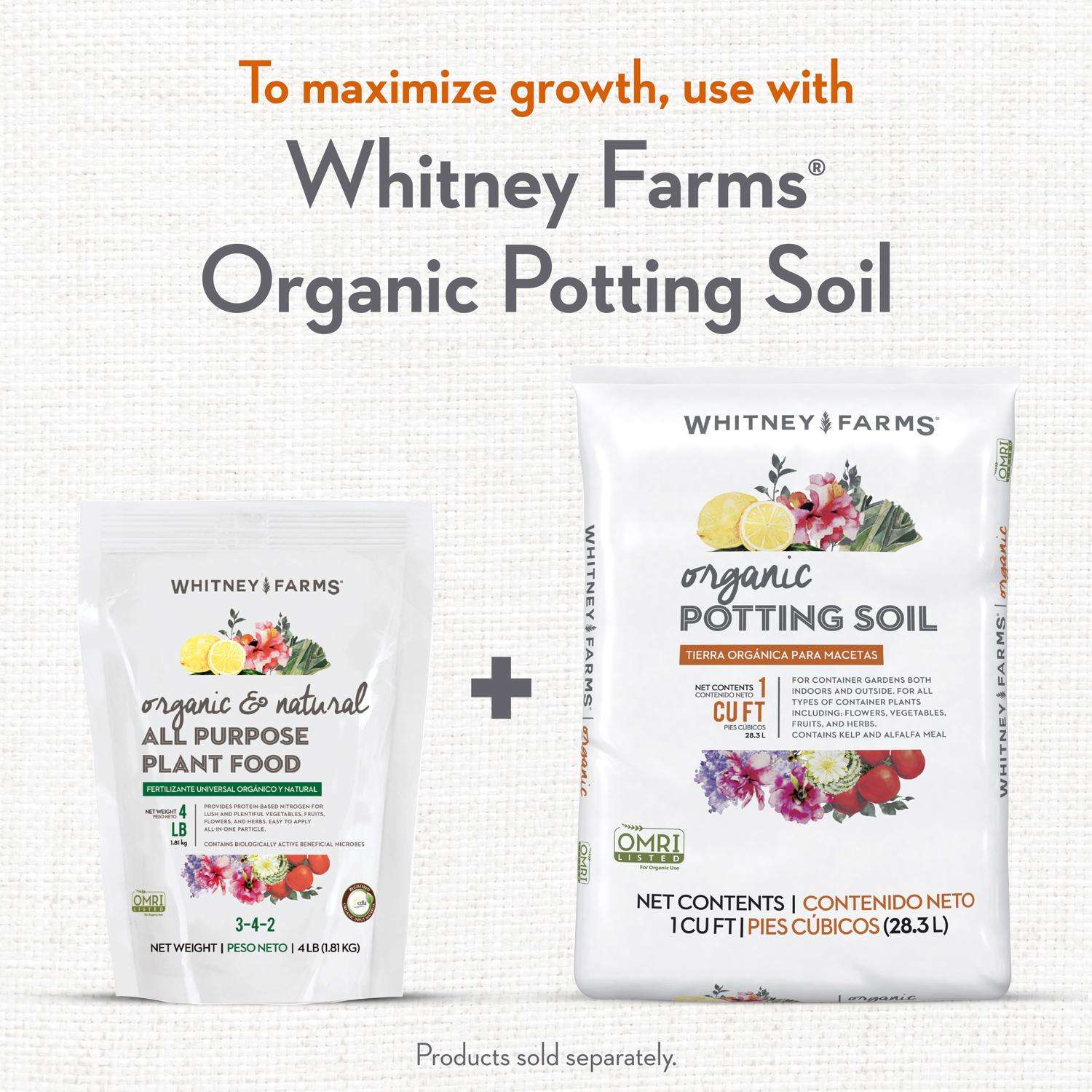  Whitney Farms Organic Granules All Purpose Plant Food 4 Lb