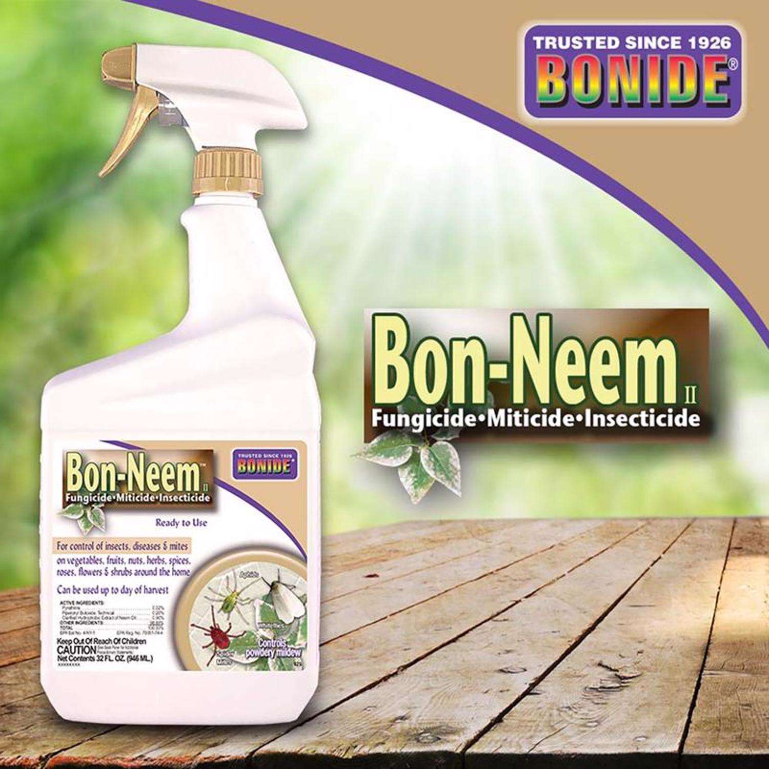  Bonide Bon-Neem II Organic 3 In 1 Garden Insect Spray Liquid 32 Oz