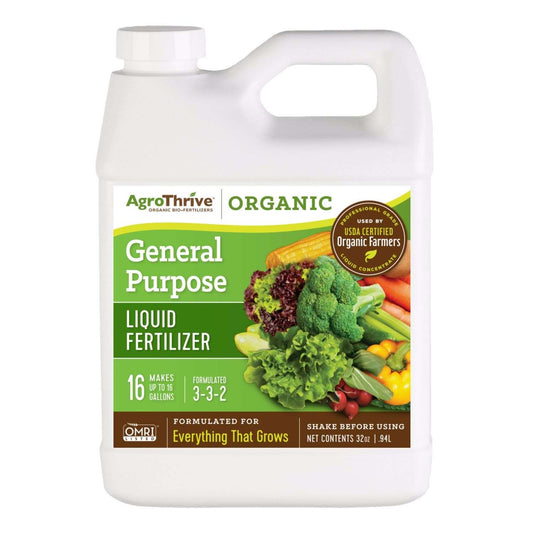  AgroThrive Organic Everything That Grows 3-3-2 General Purpose Fertilizer 32 Oz