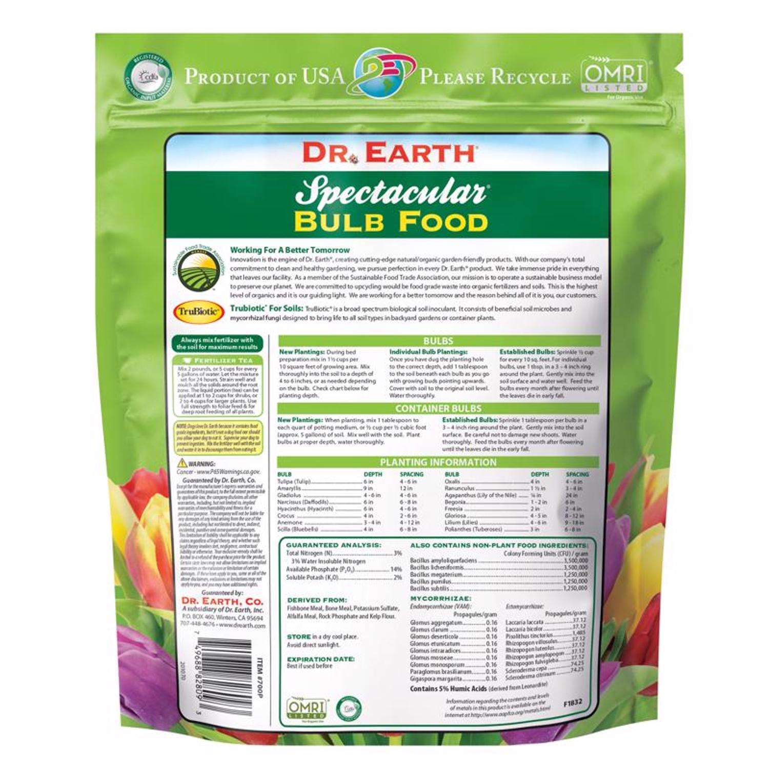  Dr. Earth Spectacular Organic Granules Hyacinthus Bulb Food 4 Lb