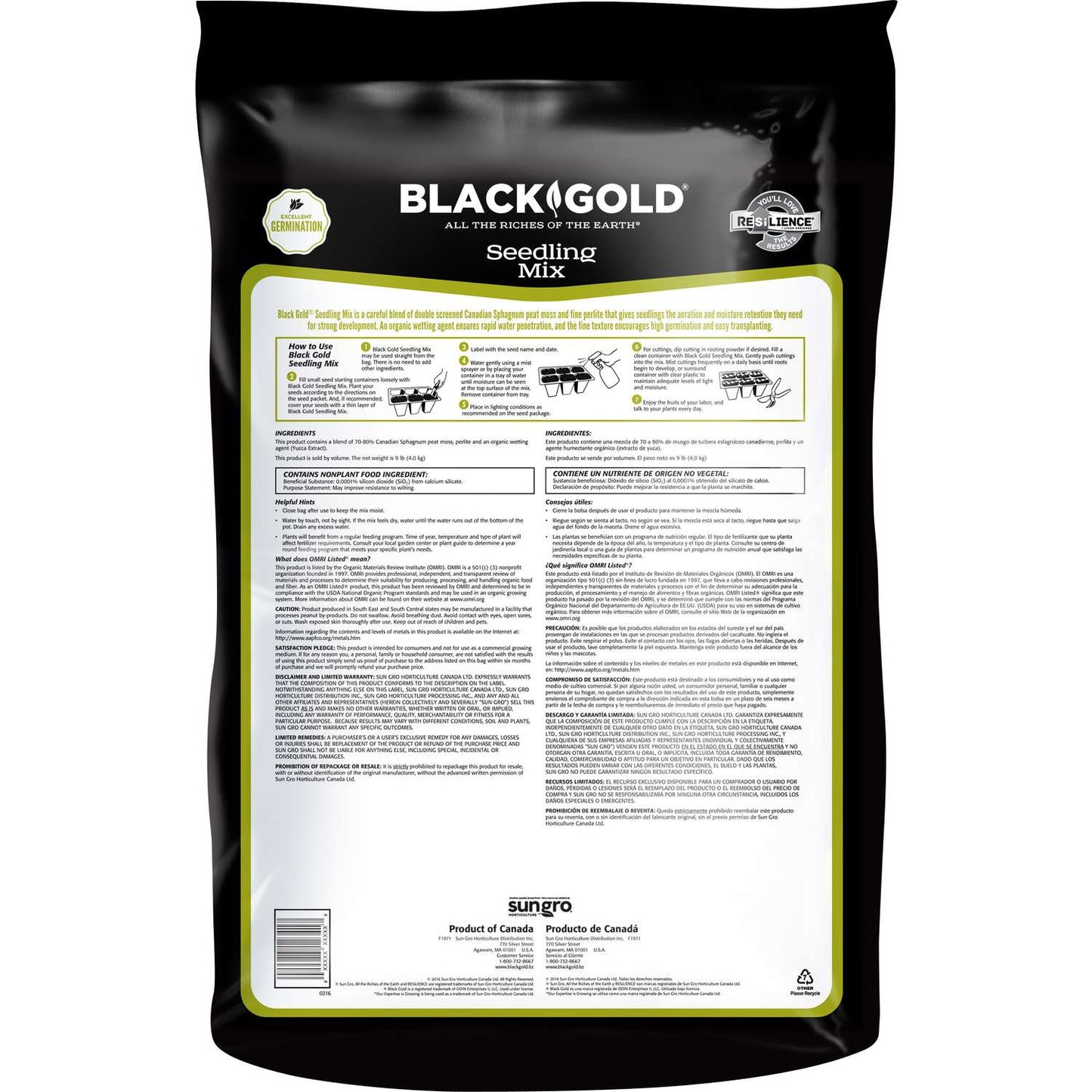  Black Gold Organic All Purpose Seed Starting Mix 1.5 Cu Ft