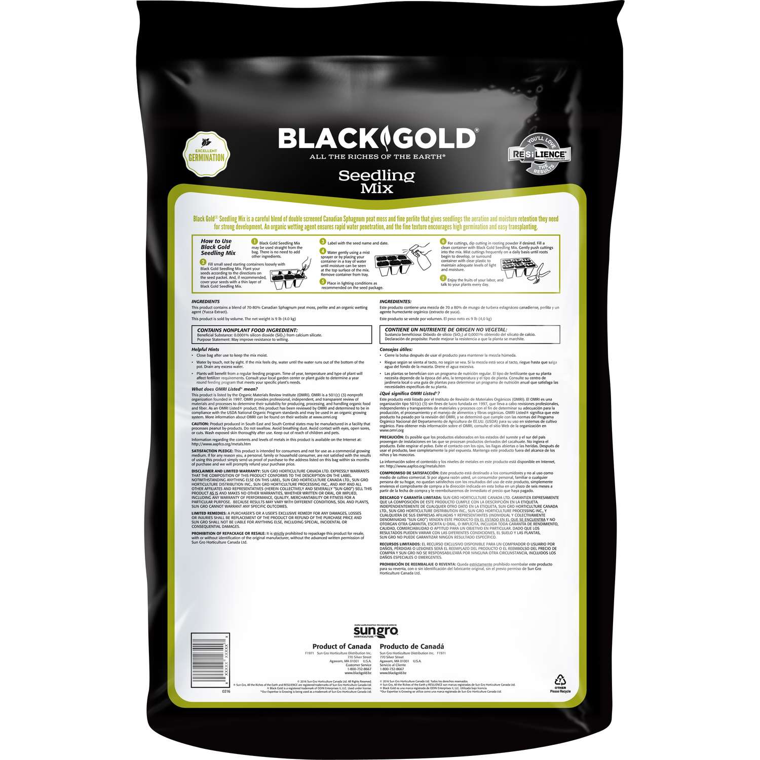  Black Gold Organic All Purpose Seed Starting Mix 1.5 Cu Ft