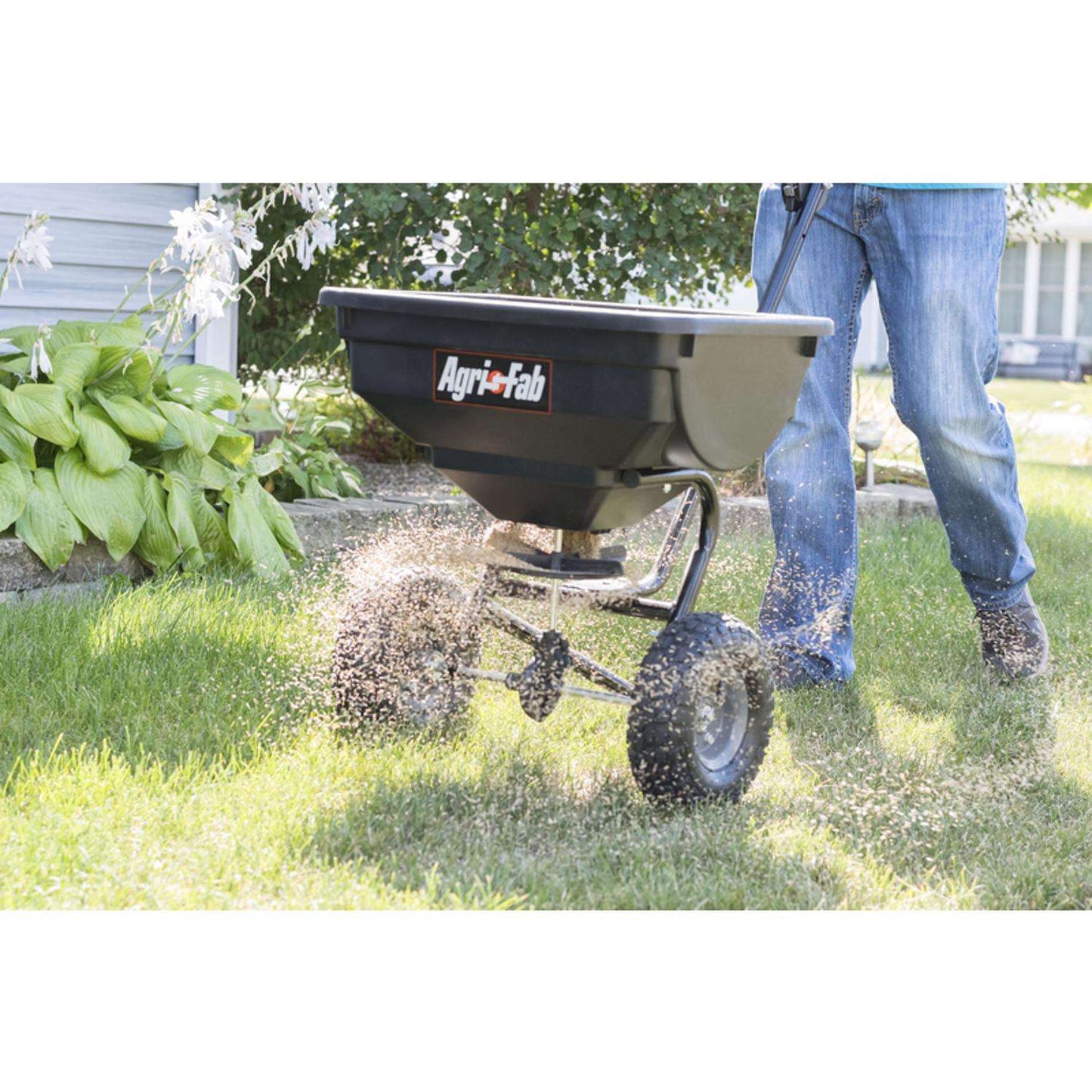  Agri-Fab 10 Ft. W Push Spreader For Fertilizer/Grass Seed/Ice Melt 85 Lb