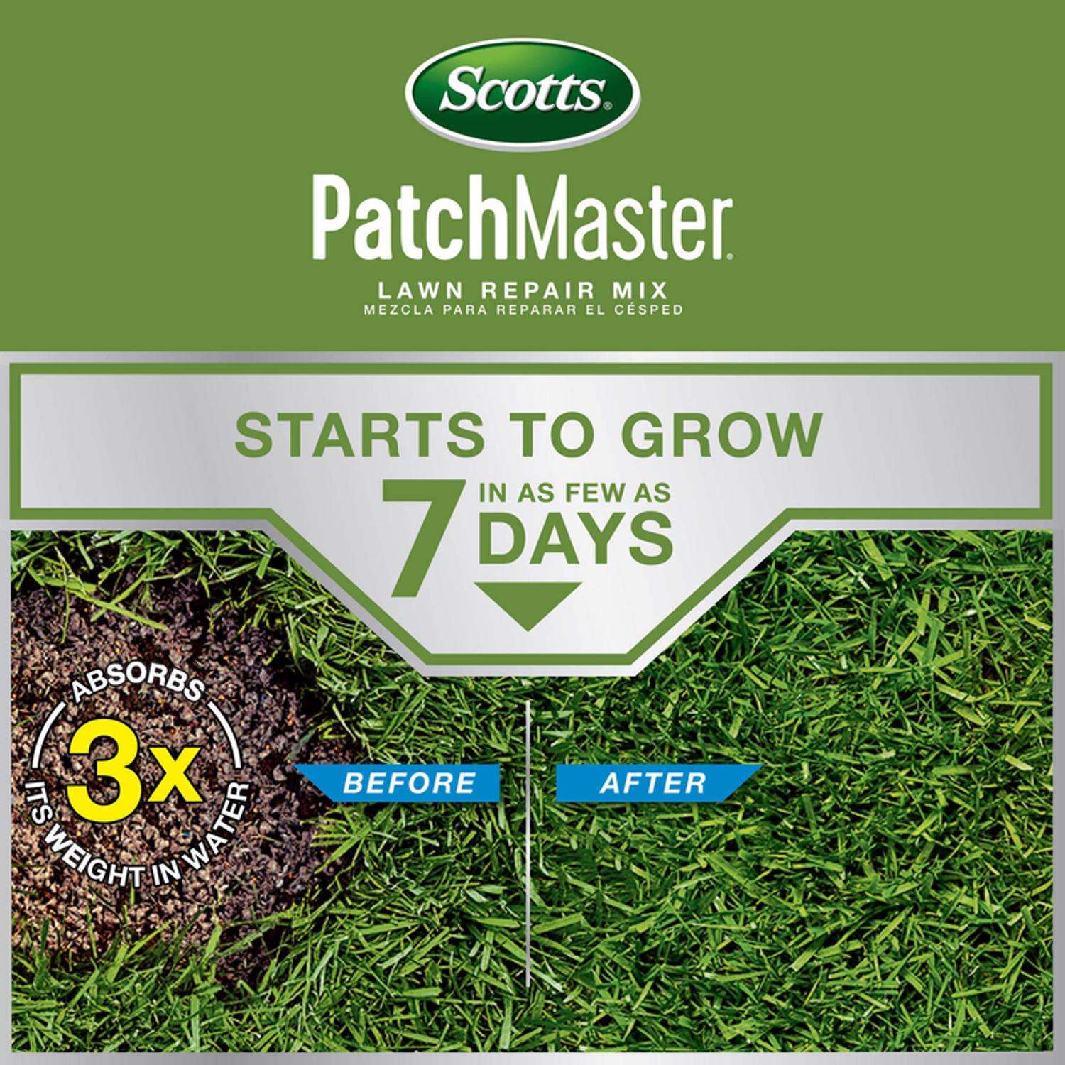 Scotts PatchMaster Tall Fescue Grass Sun Or Shade Seed/Fertilizer/Mulch Repair Kit 4.75 Lb