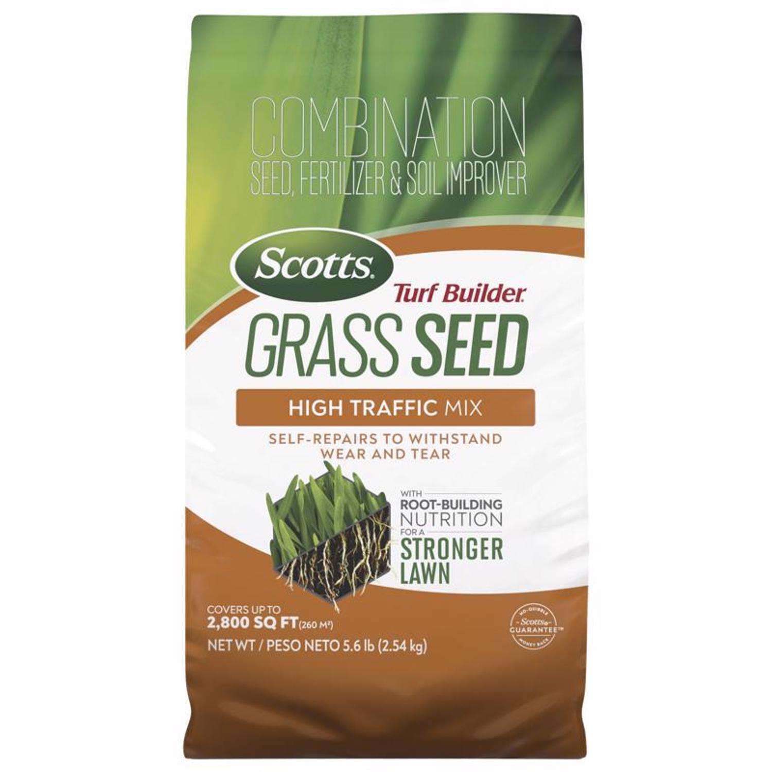  Scotts Turf Builder High Traffic Sun Or Shade Fertilizer/Seed/Soil Improver 5.6 Lb