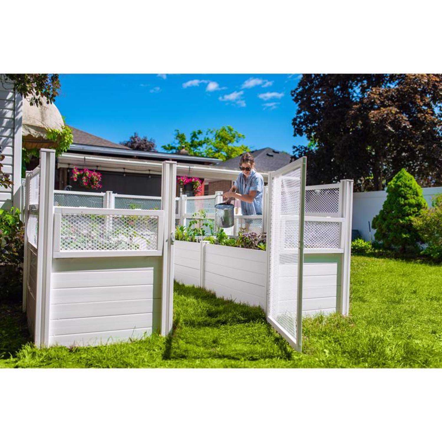  Vita Classic 22 In. H X 144 In. W X 96 In. D Vinyl Raised Garden Bed White