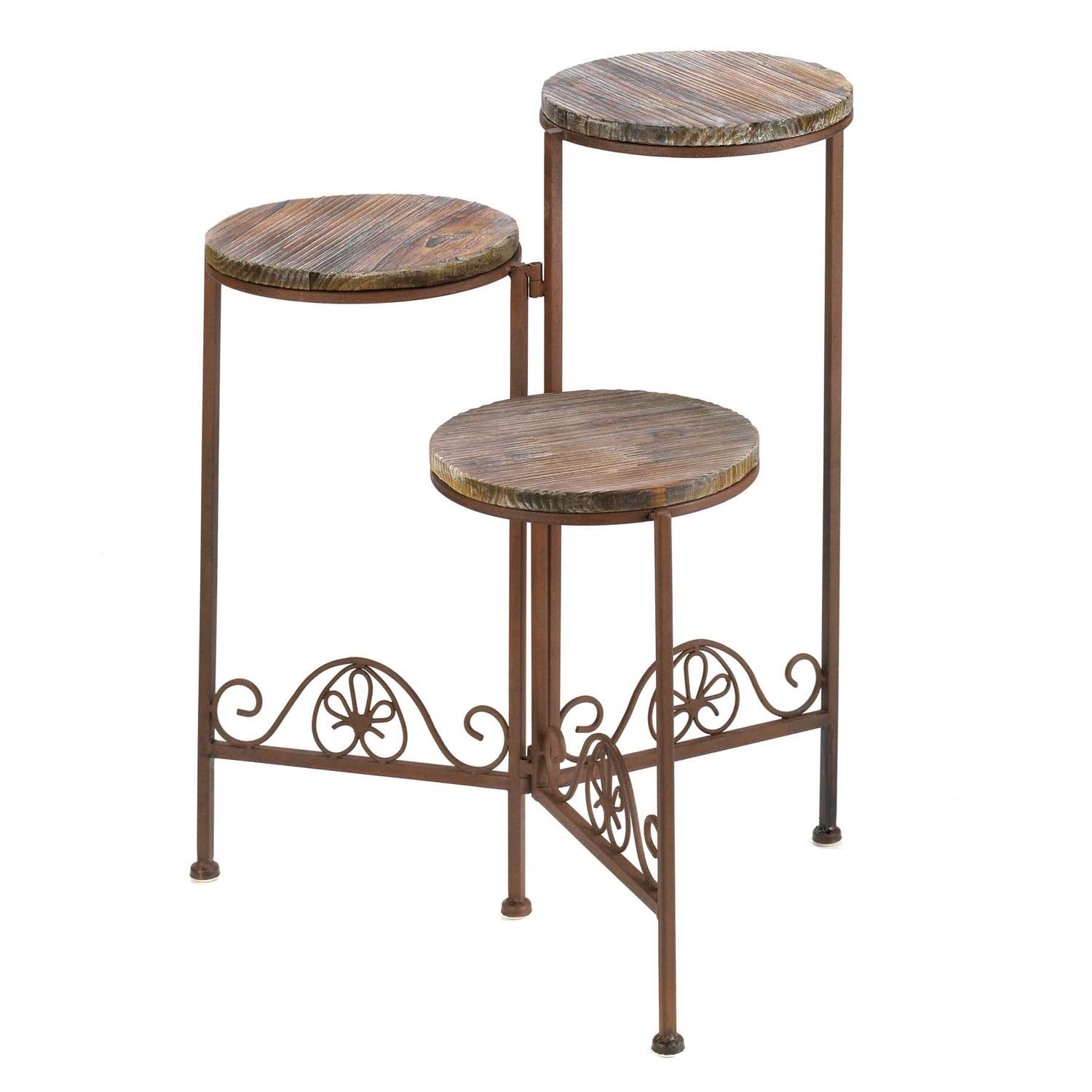  Summerfield Terrace Old World 3-Tier 23 In. H Brown Wrought Iron Plant Stand