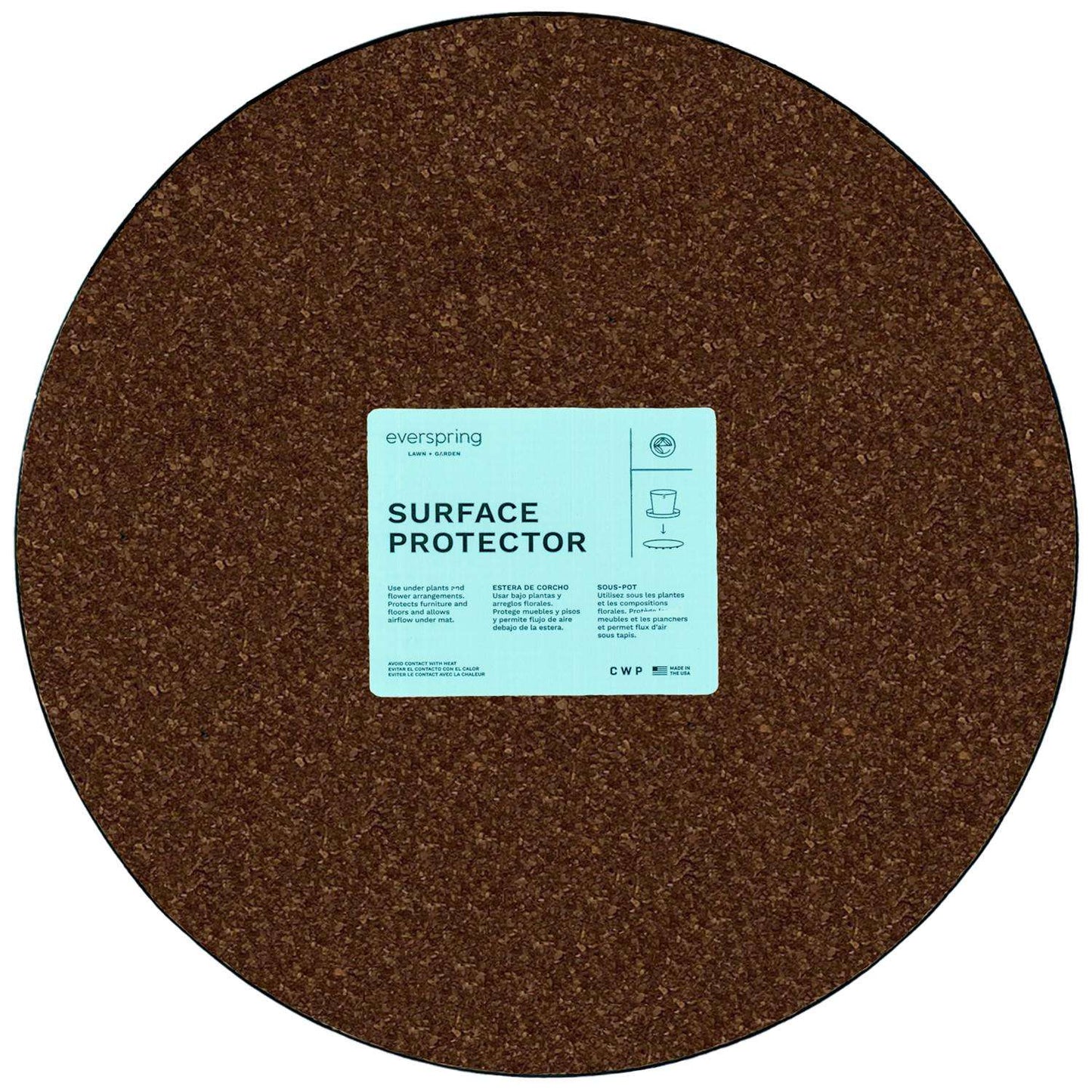  Everspring 0.5 In. H X 16 In. D Cork/Plastic Planter Mat Assorted