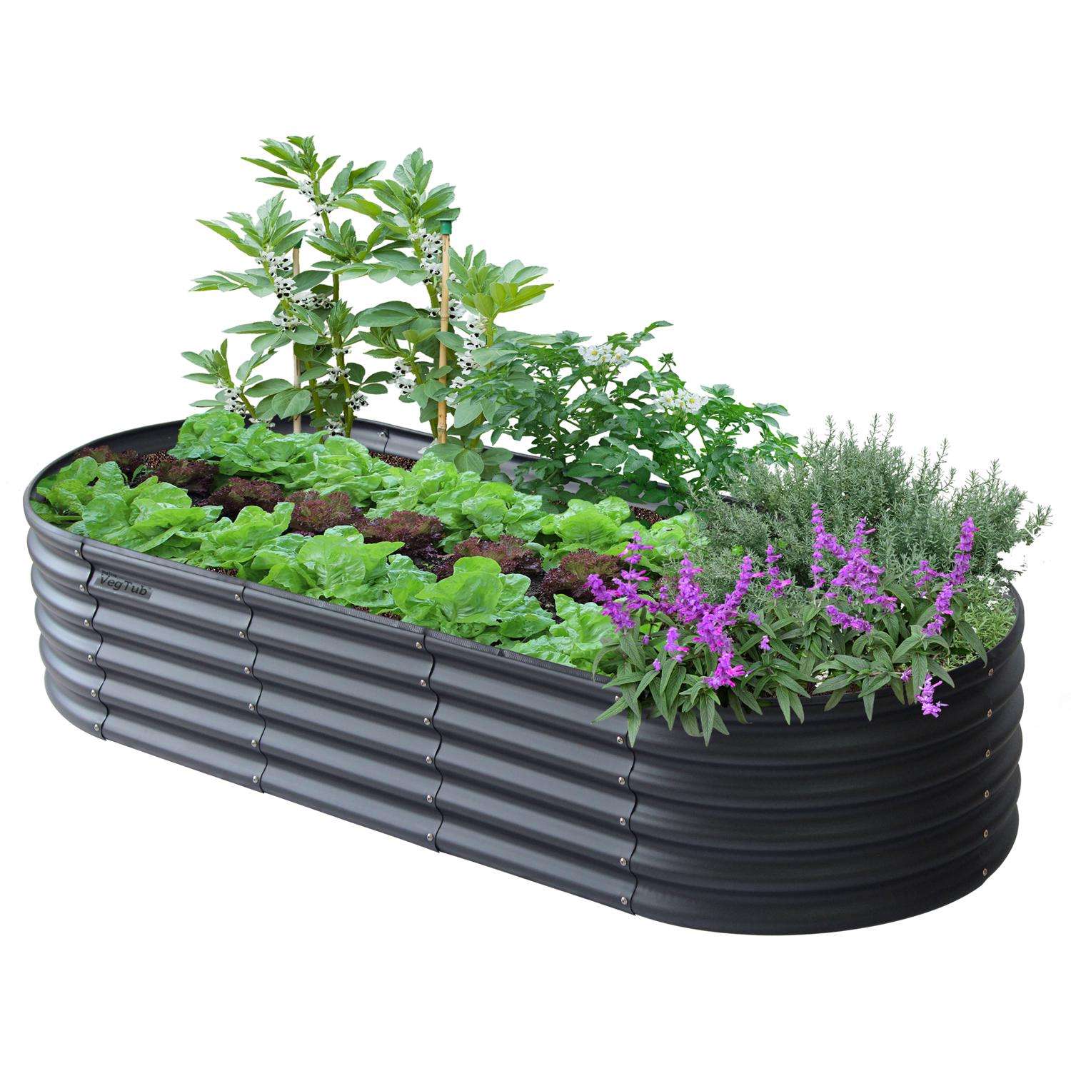  VegTrug 17.71 In. H X 36.22 In. W X 36.22 In. D Steel Raised Garden Bed Rain Grey